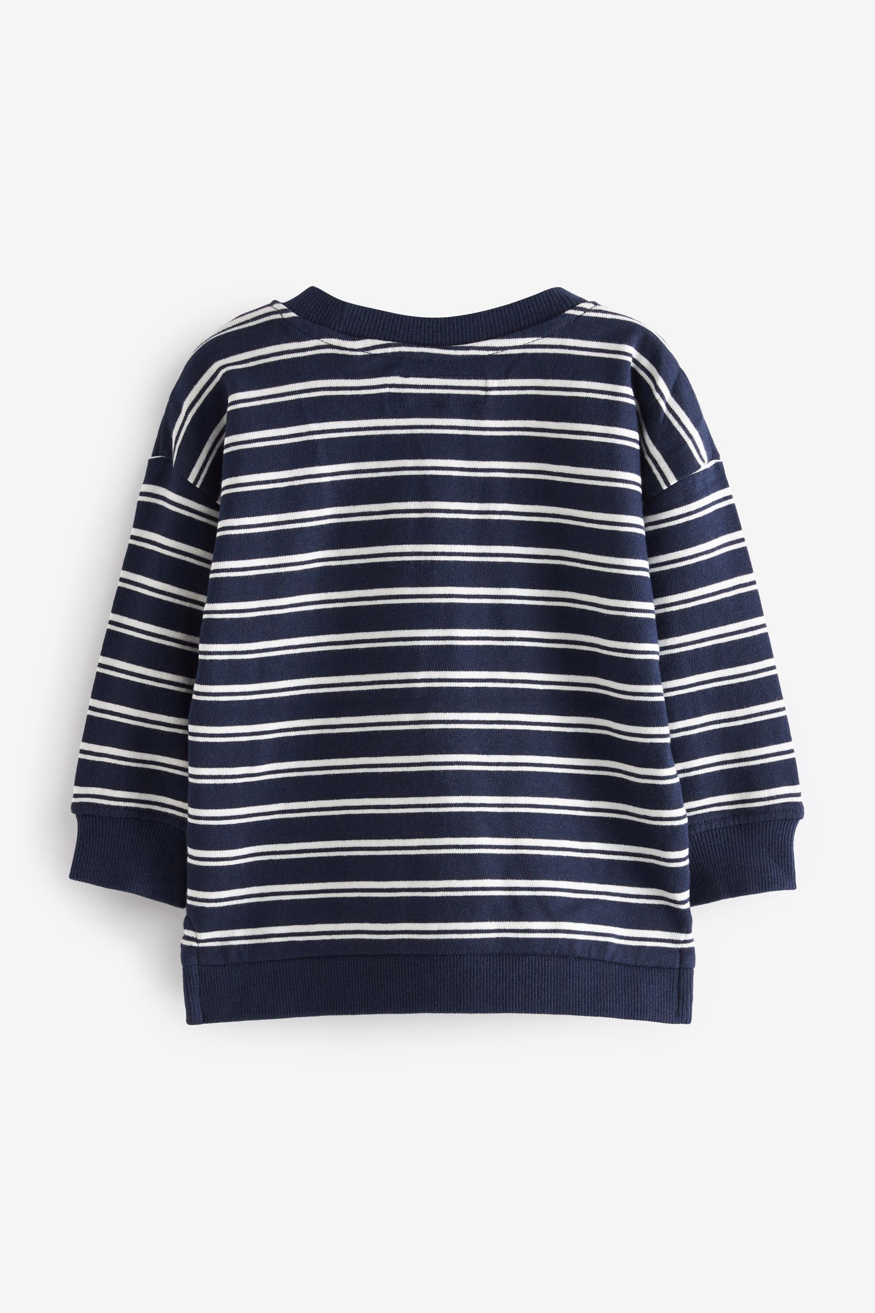 Navy Blue Crew Neck Stripe Jumper (3mths-7yrs)