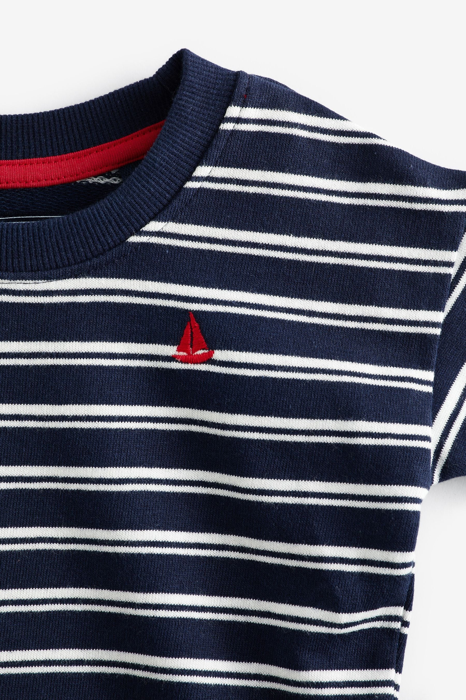 Navy Blue Crew Neck Stripe Jumper (3mths-7yrs)