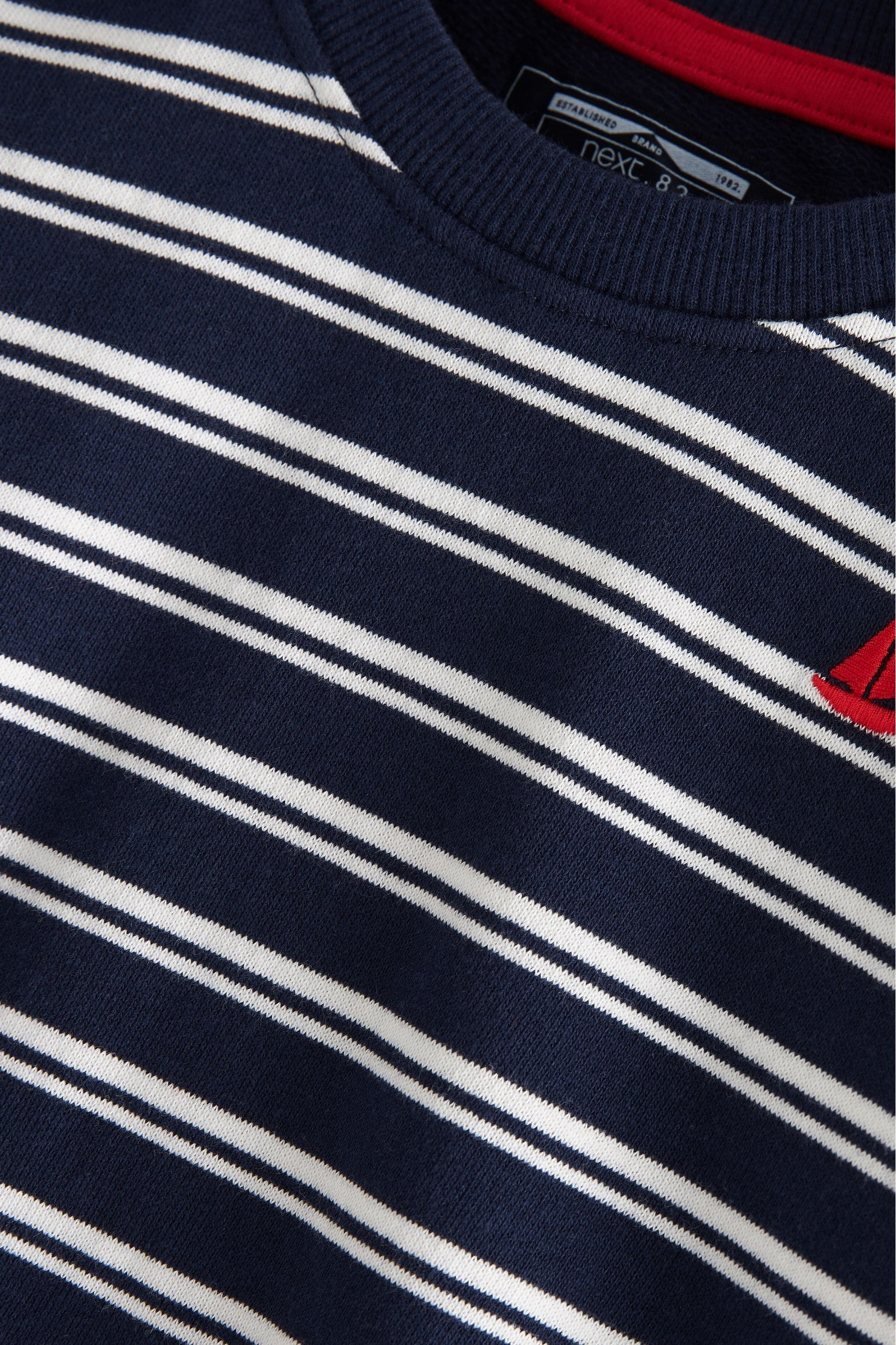 Navy Blue Crew Neck Stripe Jumper (3mths-7yrs)