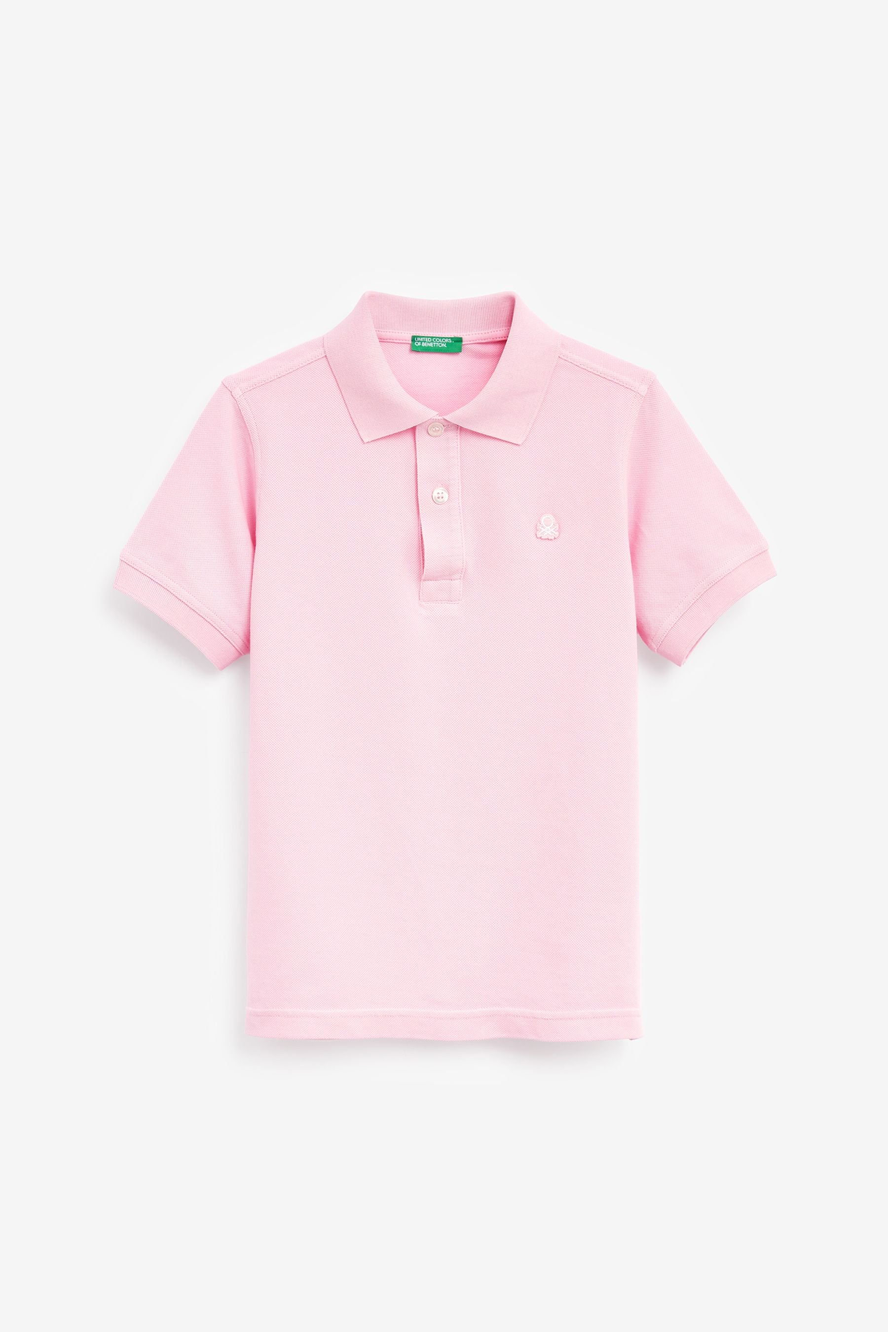 Pink Benetton Logo Polo Shirt