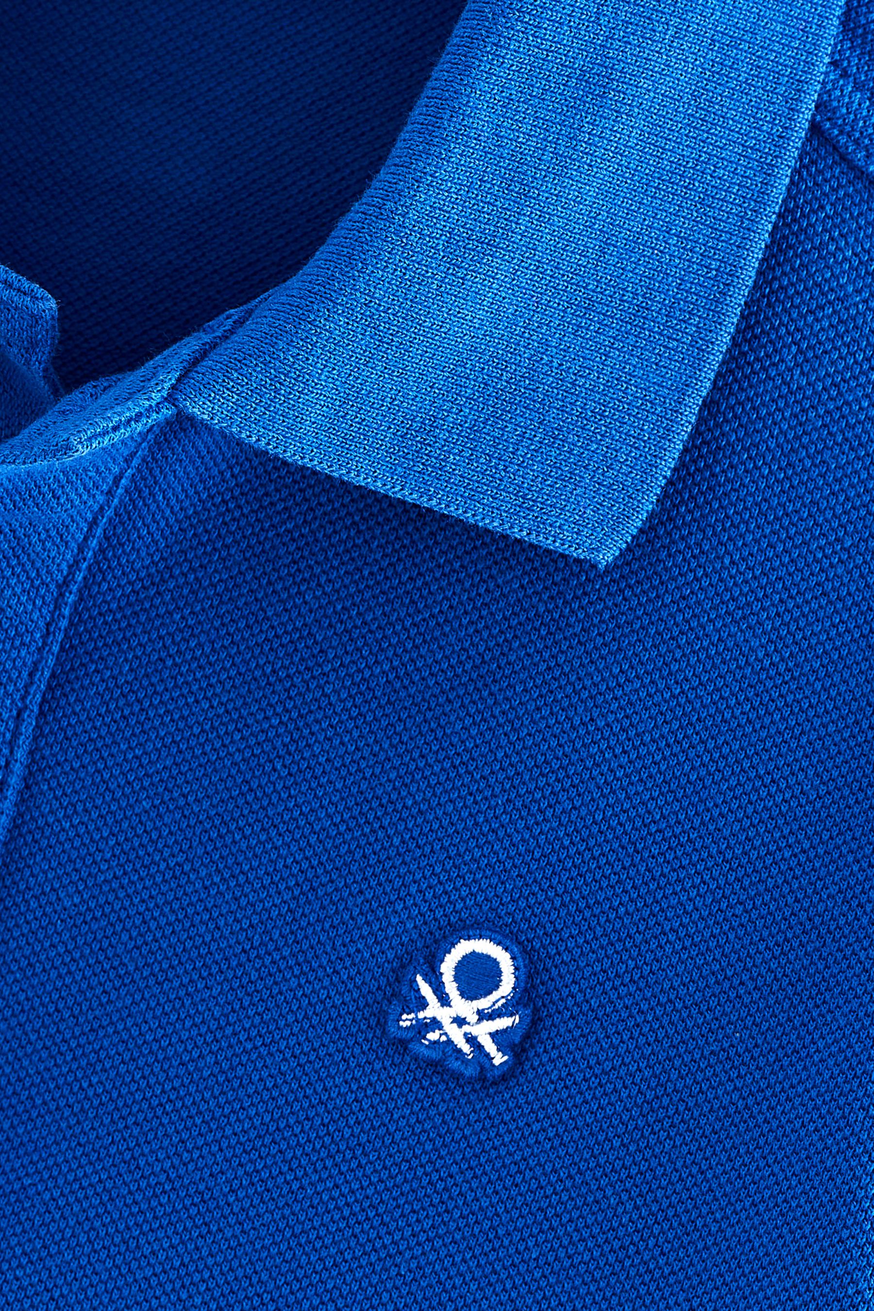 Blue Benetton Logo Polo Shirt