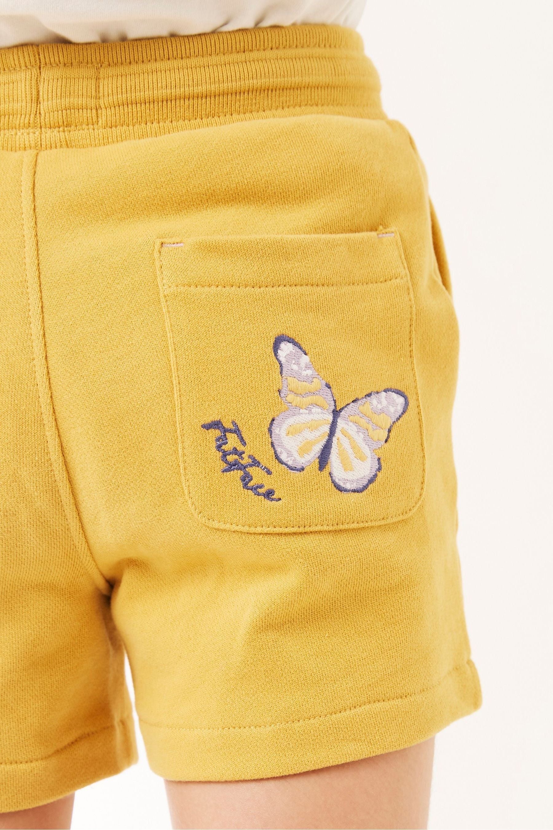 Yellow FatFace Yellow Luna Embroidered Sweat Shorts