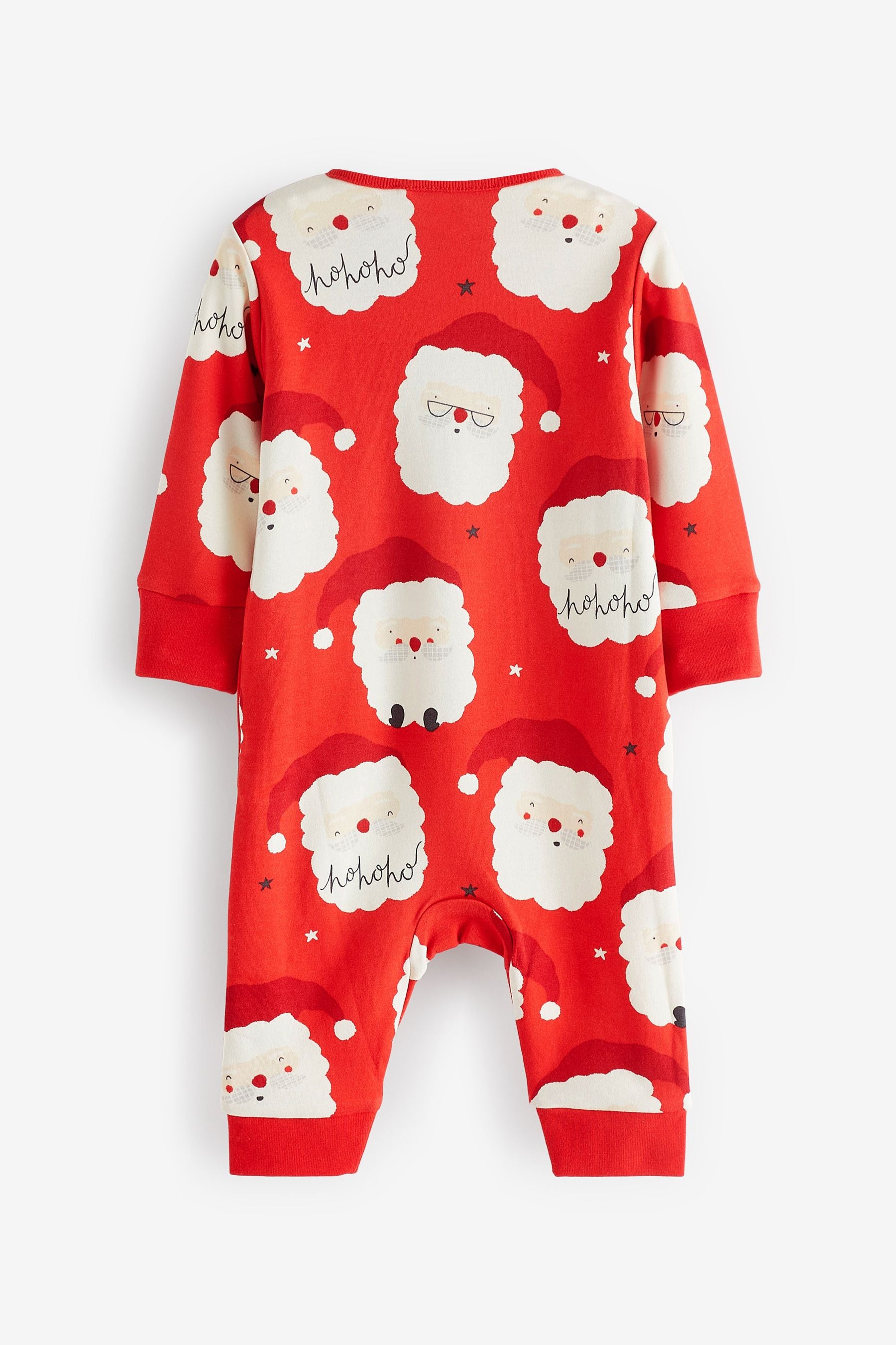 Red Santa Baby Christmas Single Zip Sleepsuit (0-3yrs)