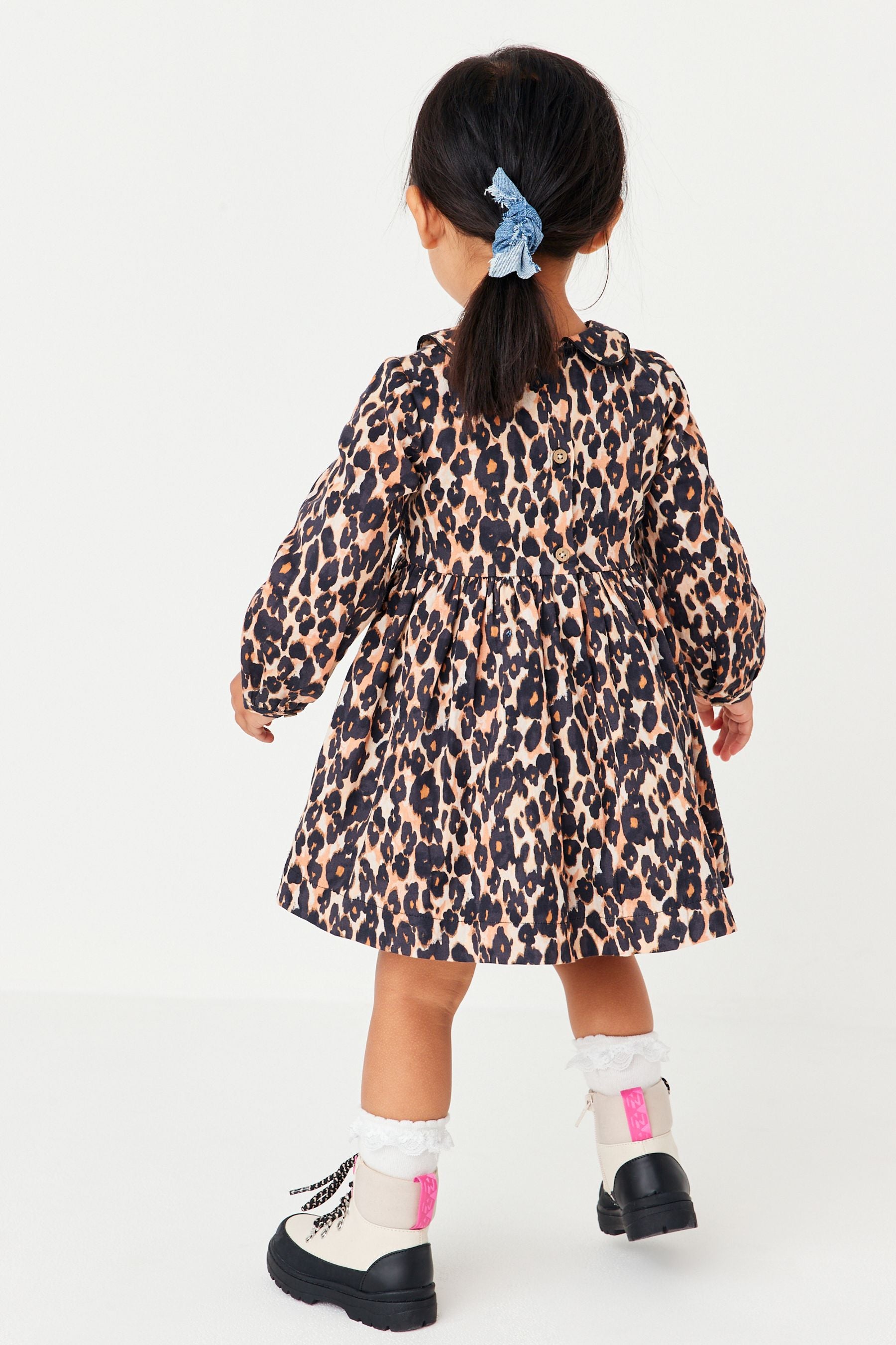 Animal Printed Shirred Collar Dress (3mths-8yrs)