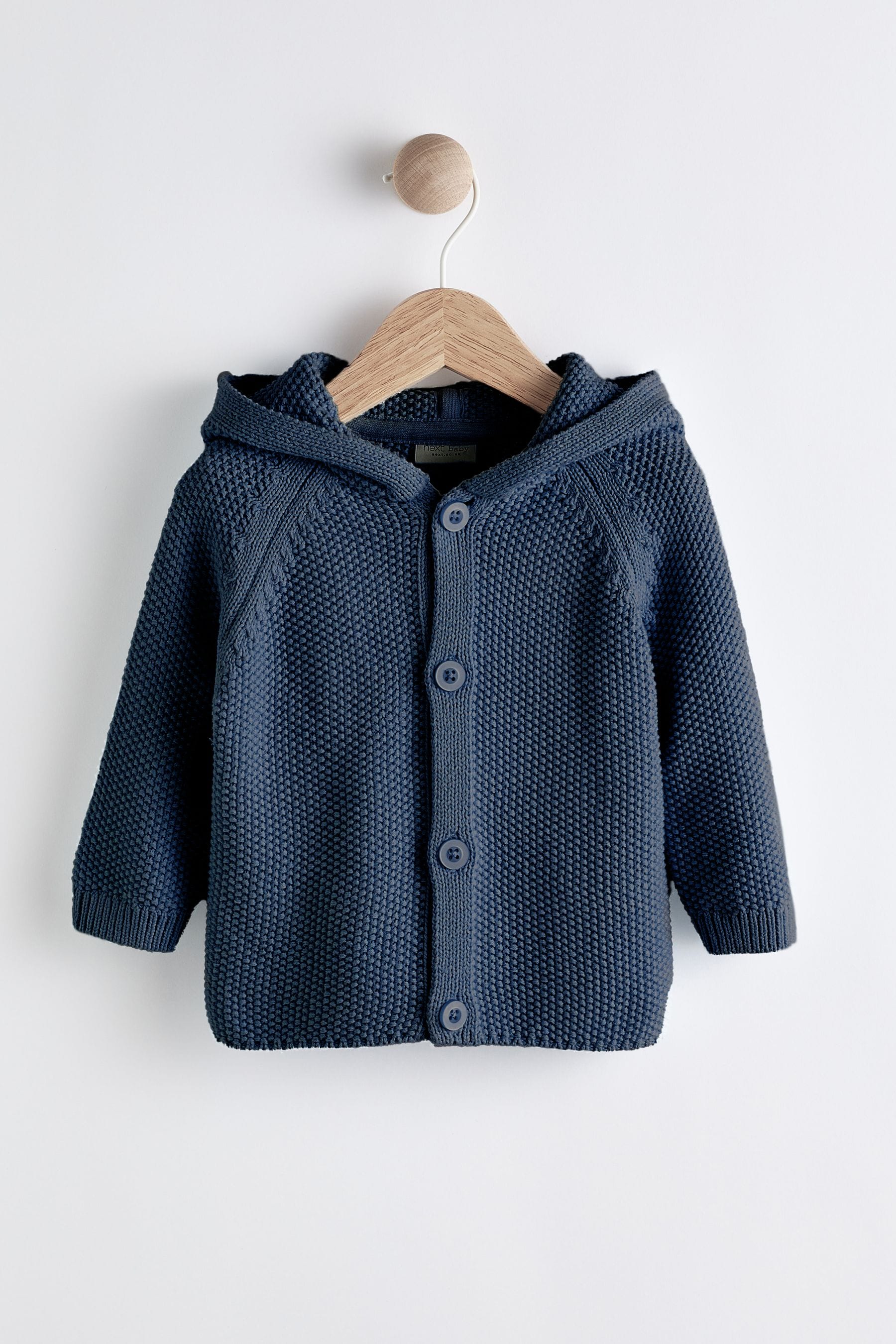 Navy Blue Knitted Baby Bear Cardigan (0mths-2yrs)