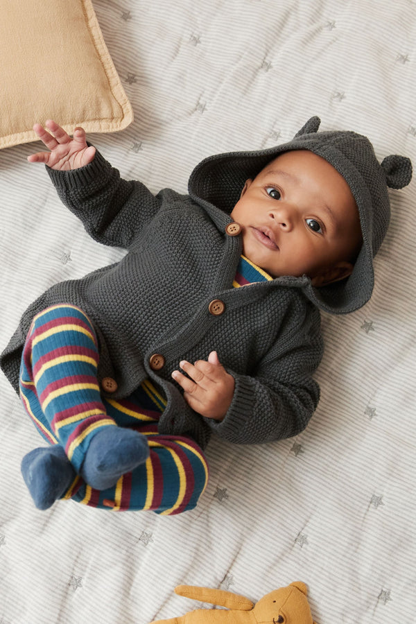 Charcoal Grey Knitted Baby Bear Cardigan (0mths-3yrs)