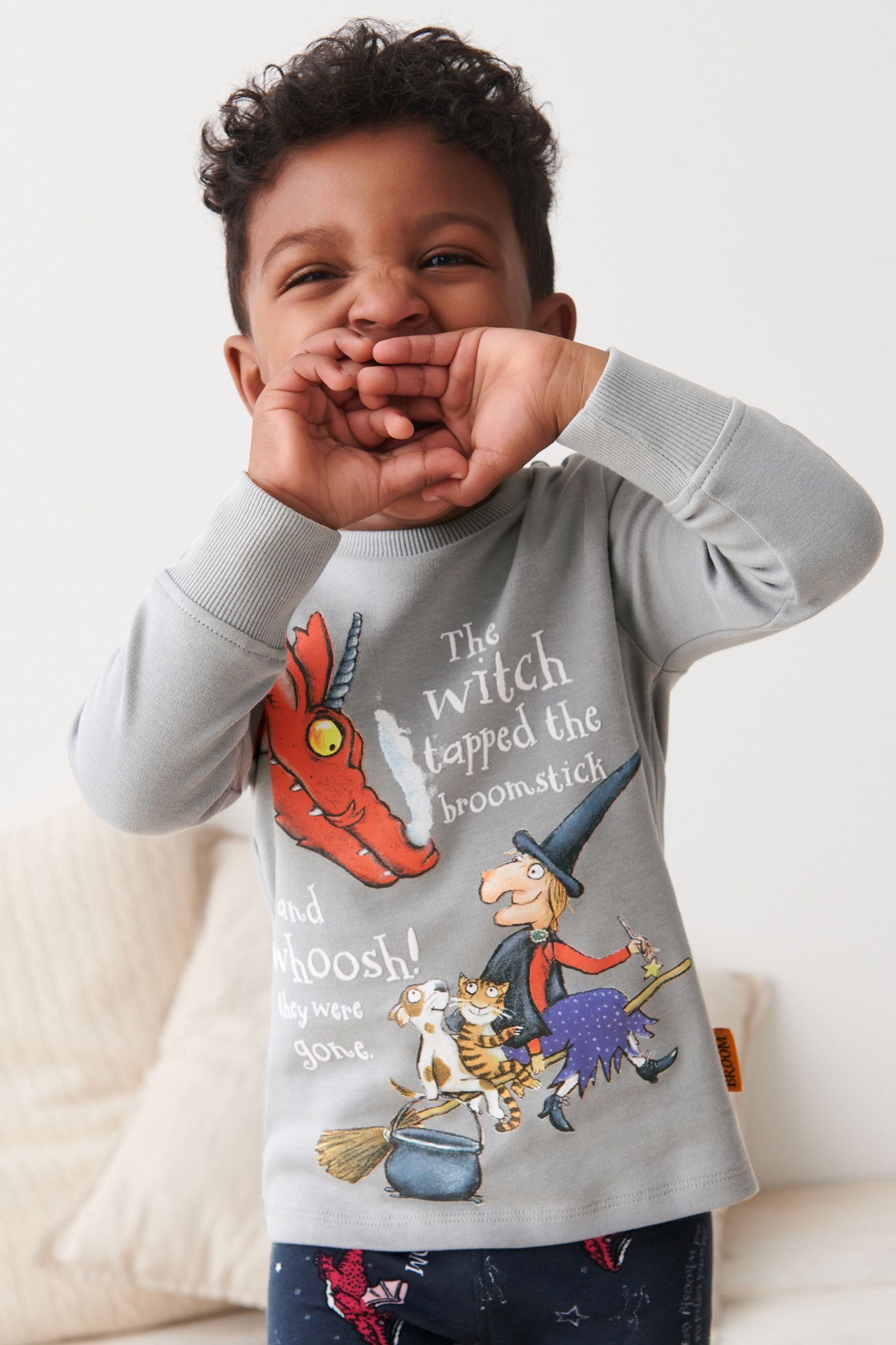 Room on the Broom Grey Snuggle Pyjamas (9mths-9yrs)