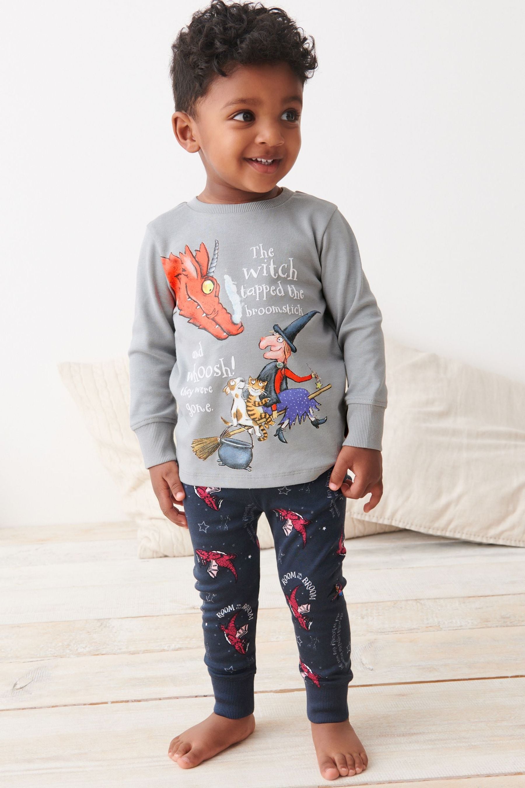 Room on the Broom Grey Snuggle Pyjamas (9mths-9yrs)