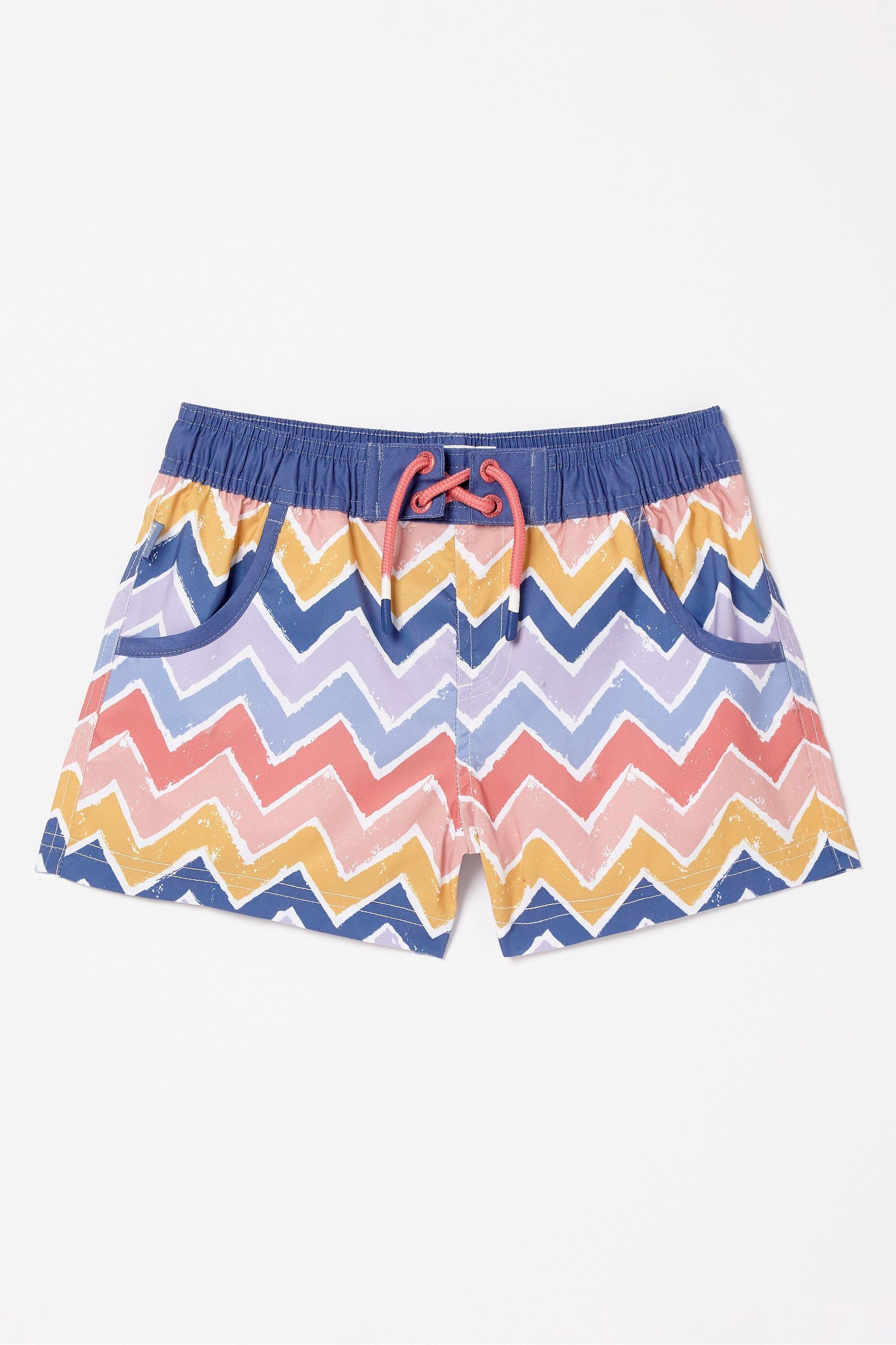 Natural FatFace Natural Zig Zag Boardies Shorts