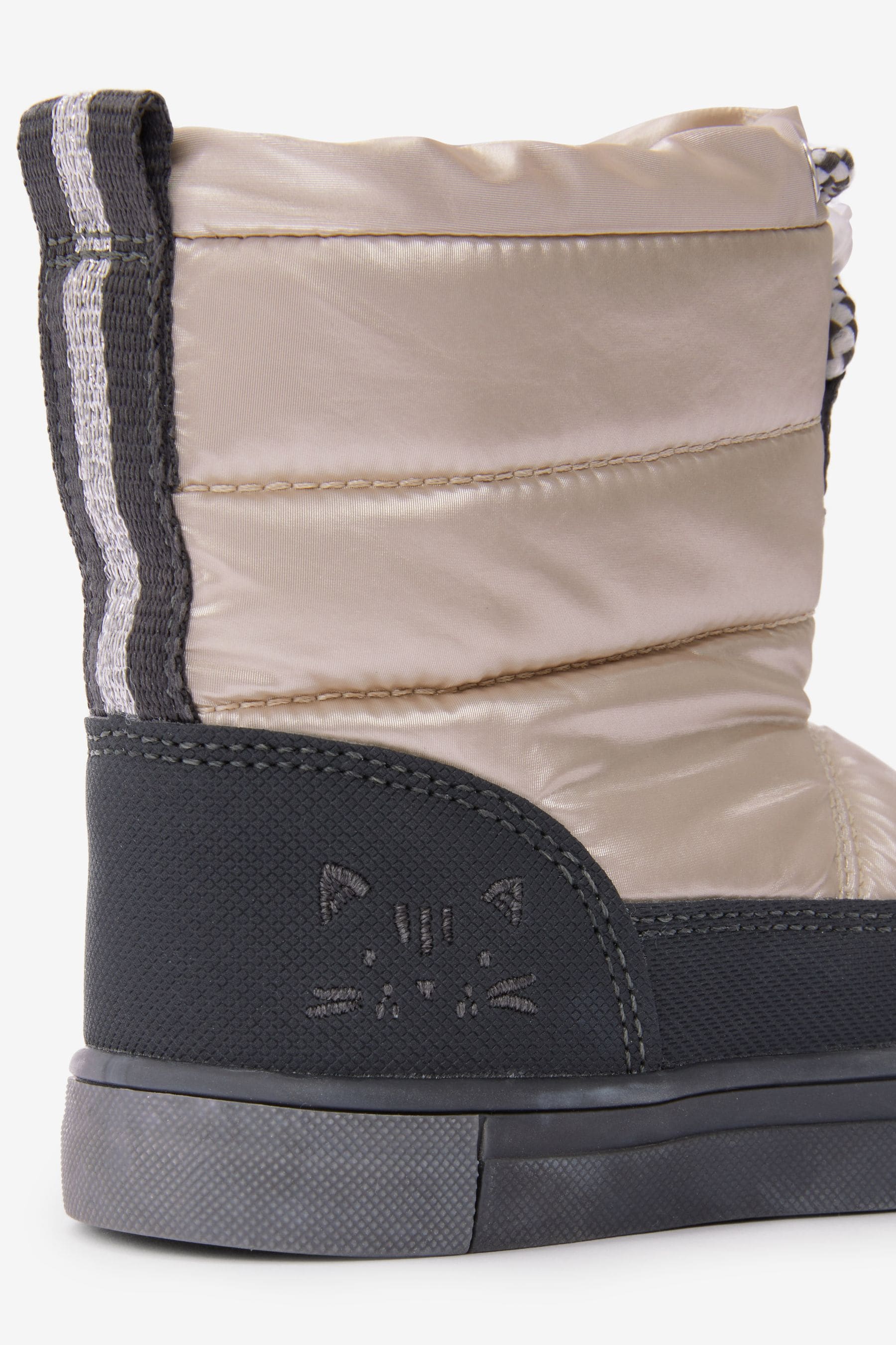 Metallic Silver Thinsulate Warm Lined Thermal Quilted Boots