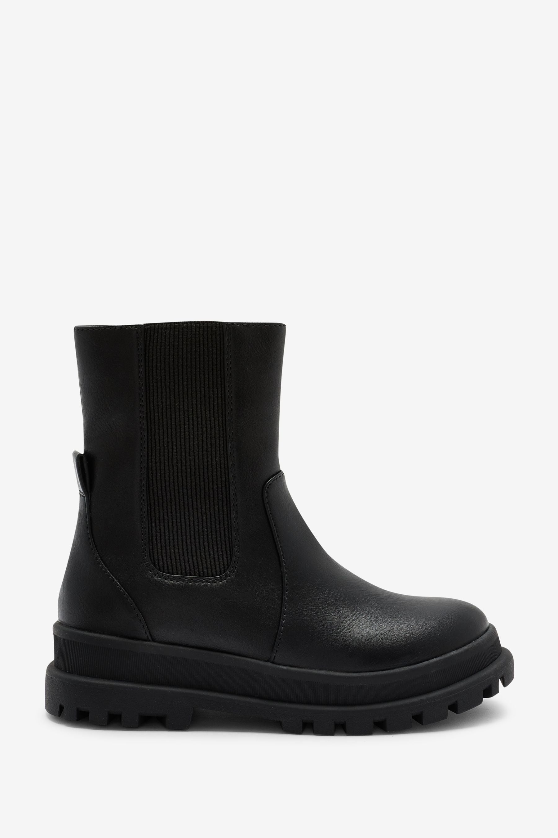 Black Mid Height Chunky Boots