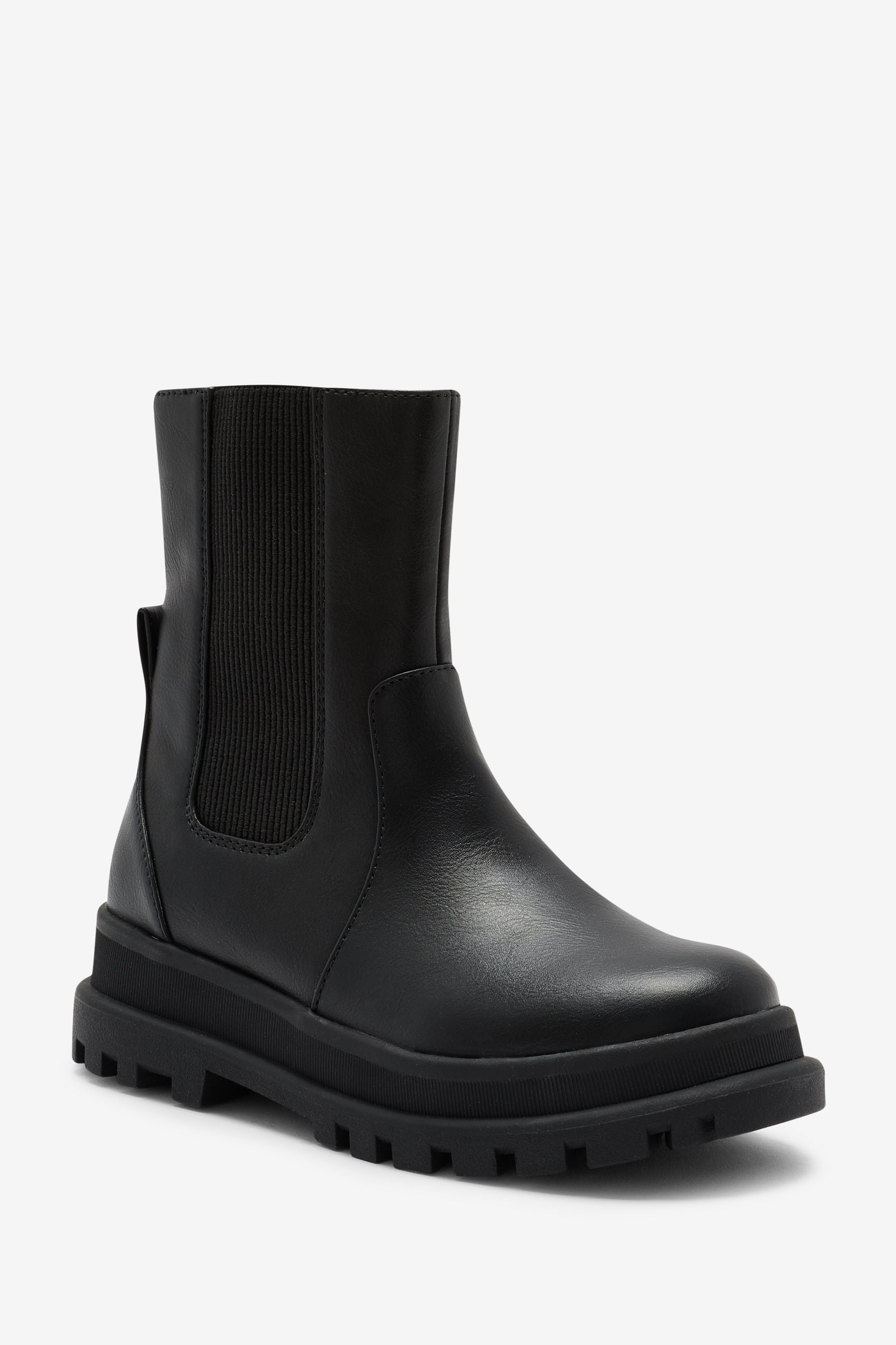 Black Mid Height Chunky Boots