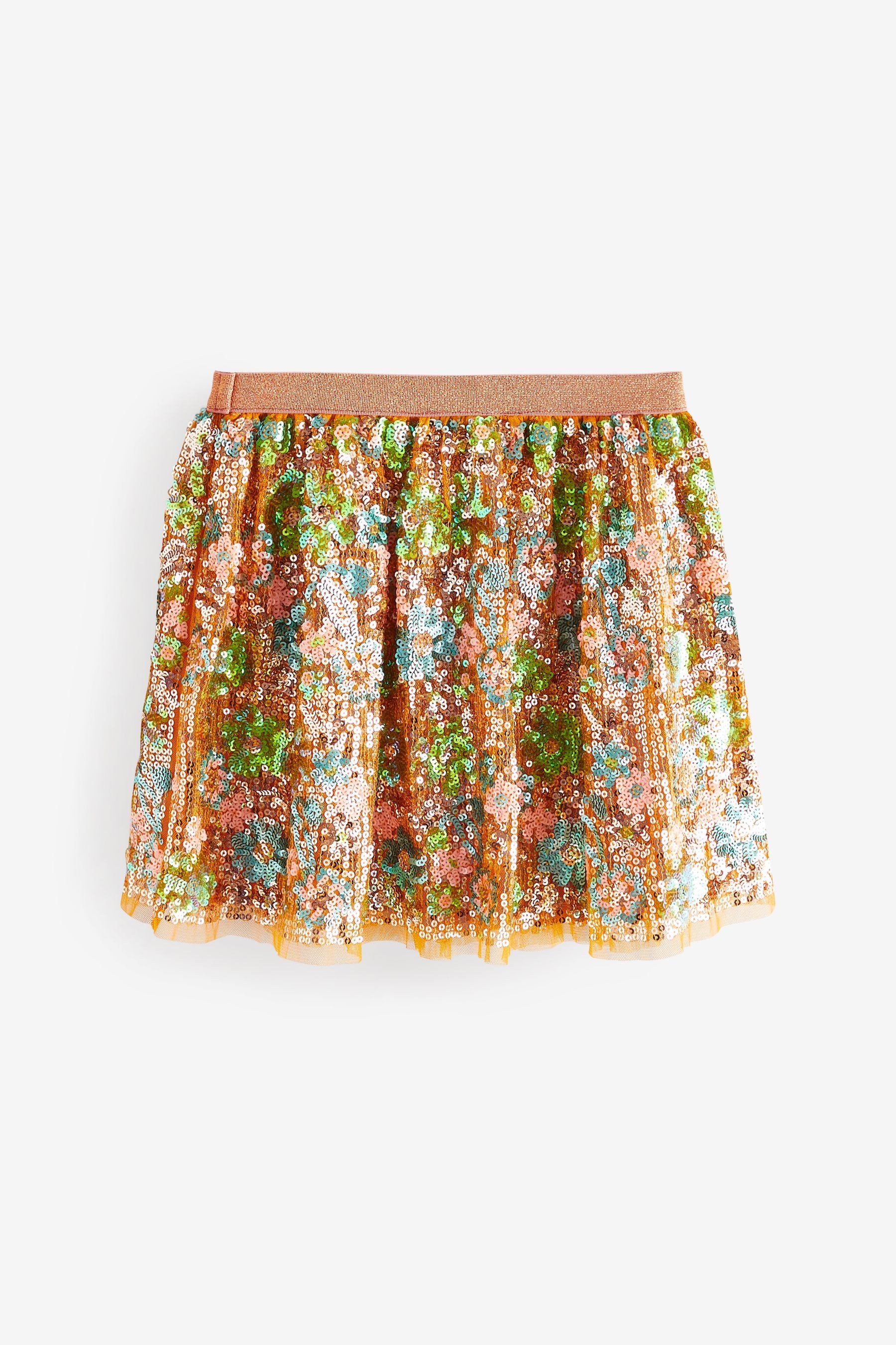 Multi Floral Sequin Skirt (3-16yrs)