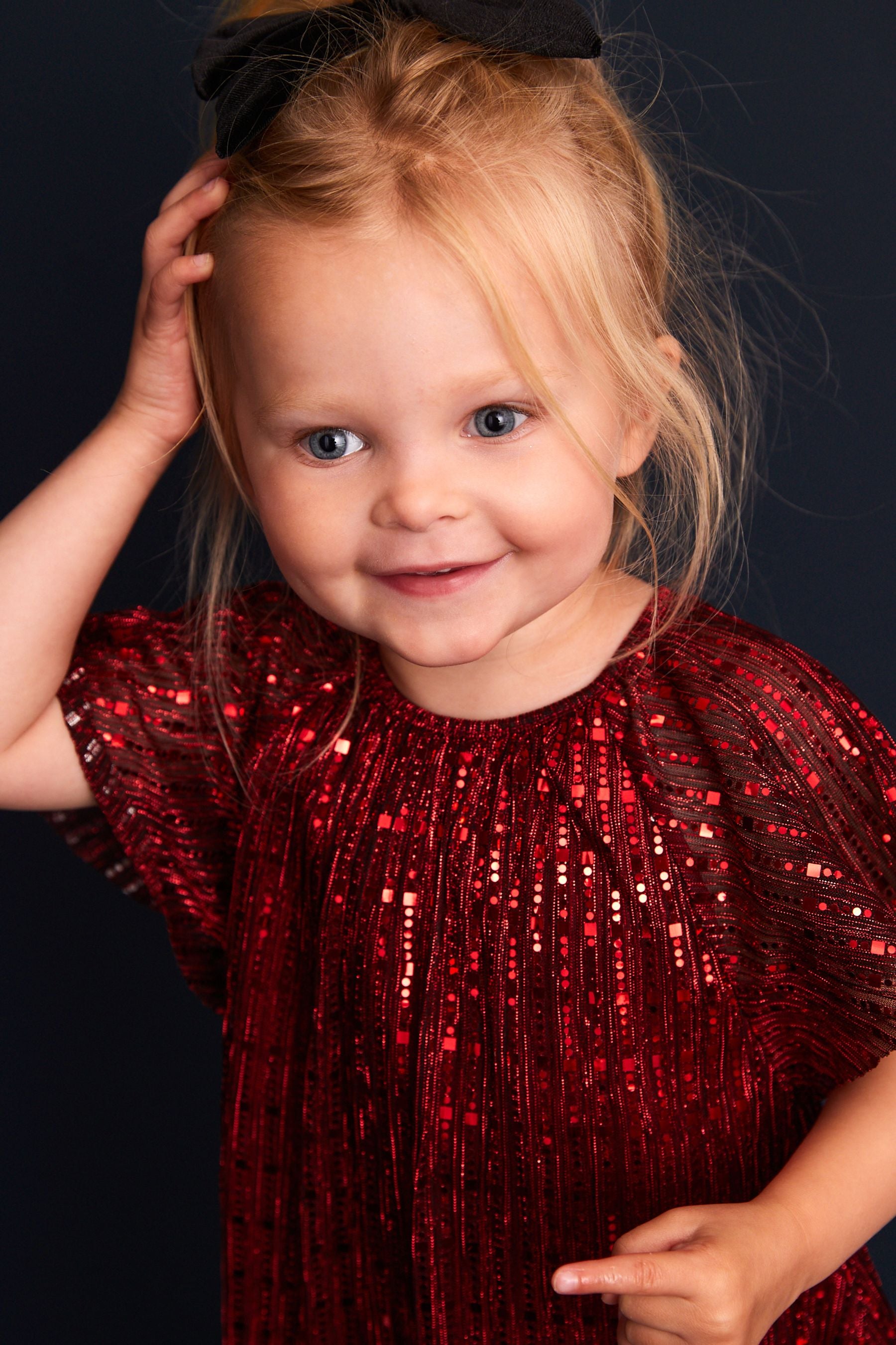 Red Sparkle Angel Sleeve Dress (3mths-8yrs)