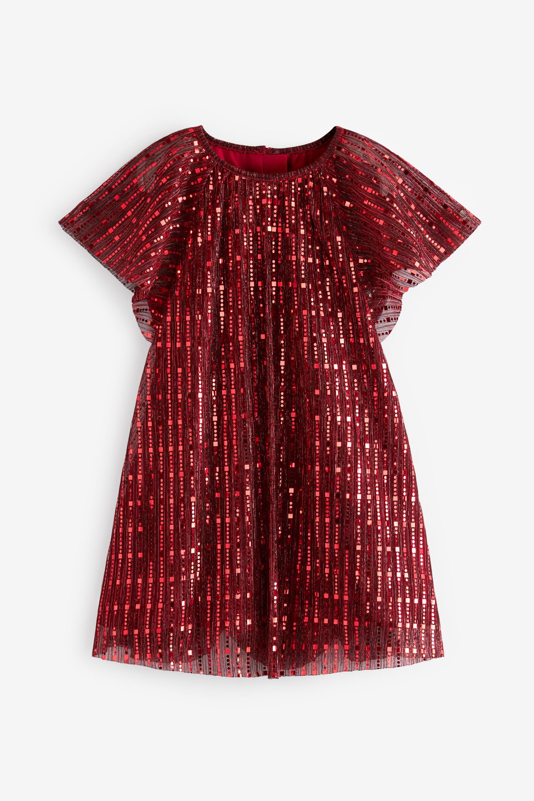 Red Sparkle Angel Sleeve Dress (3mths-8yrs)