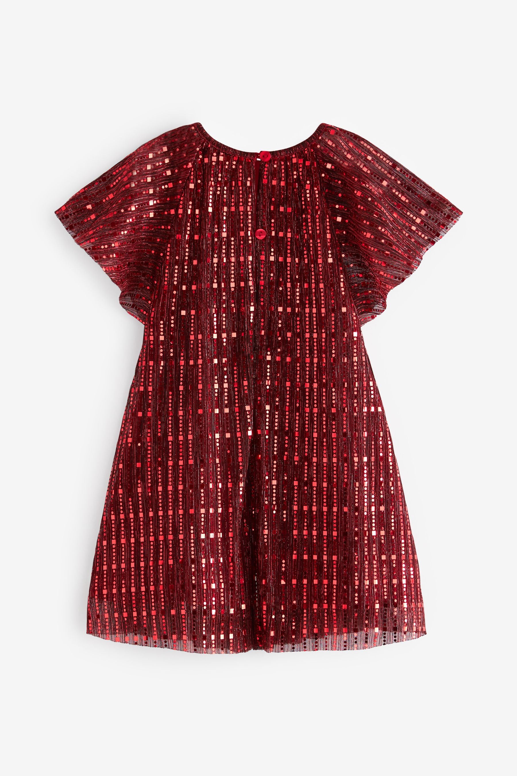 Red Sparkle Angel Sleeve Dress (3mths-8yrs)