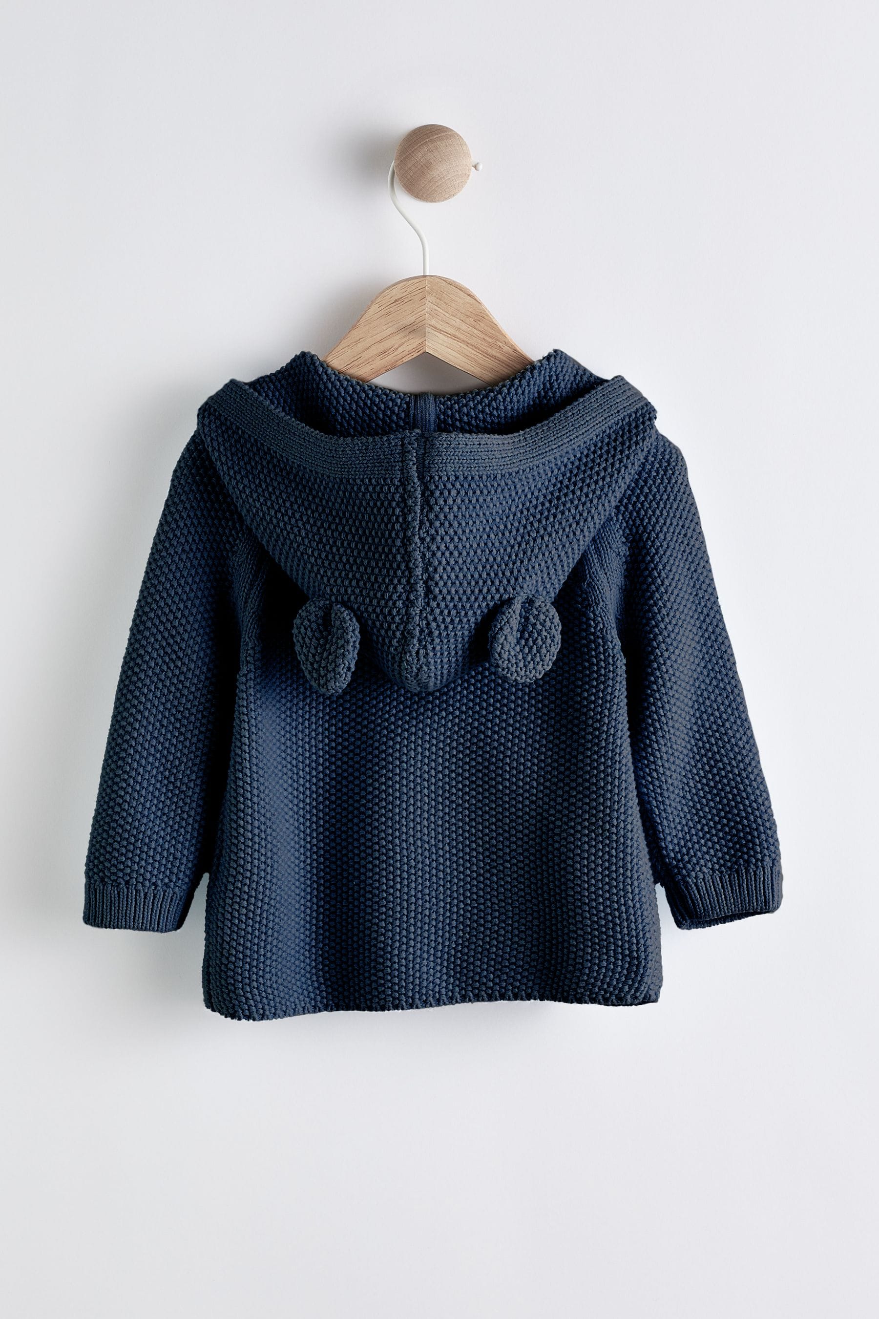 Navy Blue Knitted Baby Bear Cardigan (0mths-2yrs)