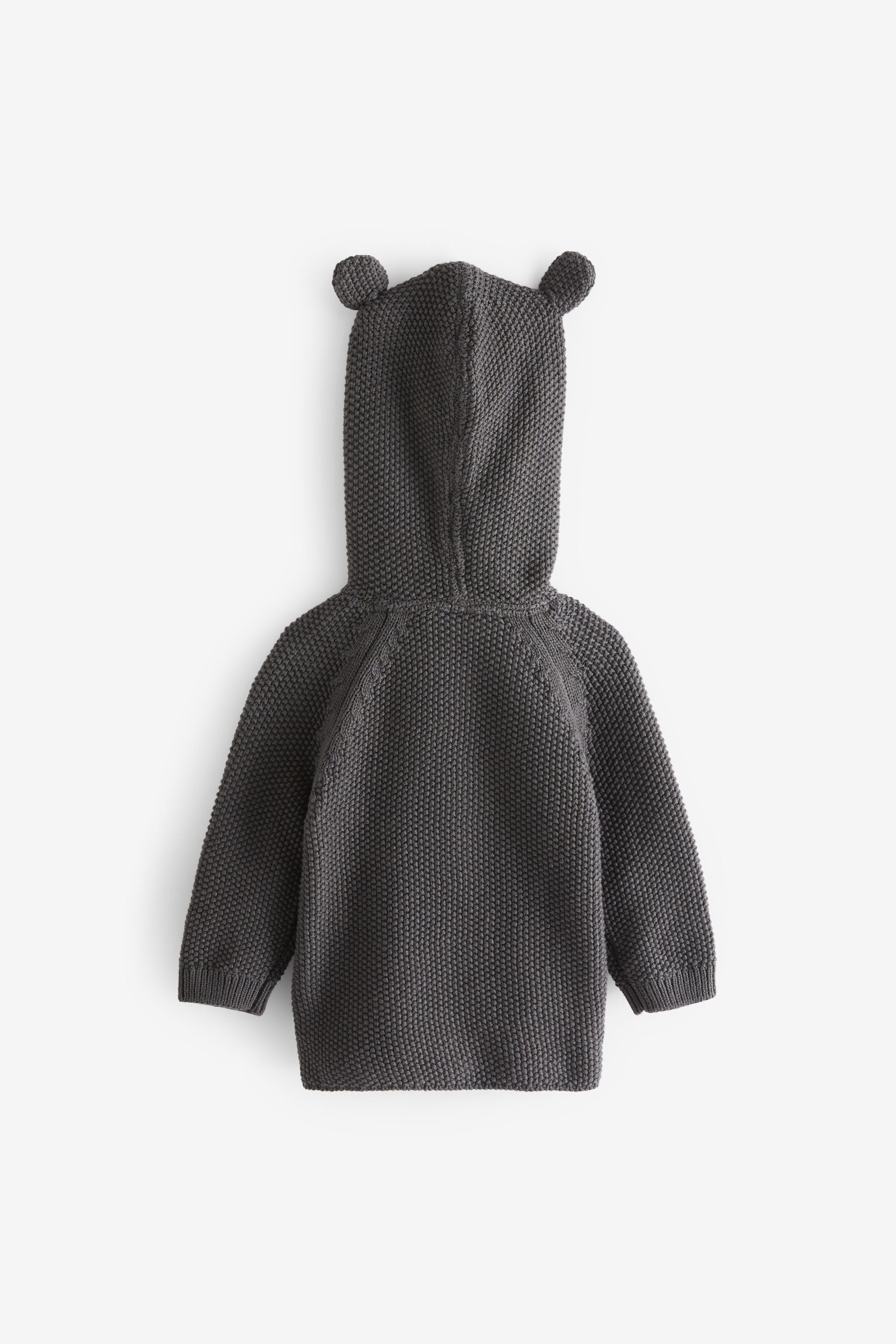 Charcoal Grey Knitted Baby Bear Cardigan (0mths-3yrs)