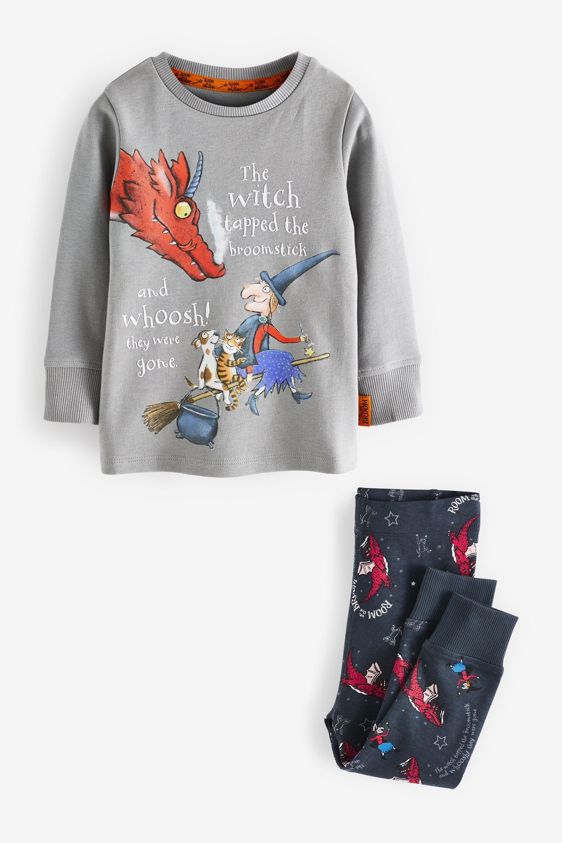 Room on the Broom Grey Snuggle Pyjamas (9mths-9yrs)