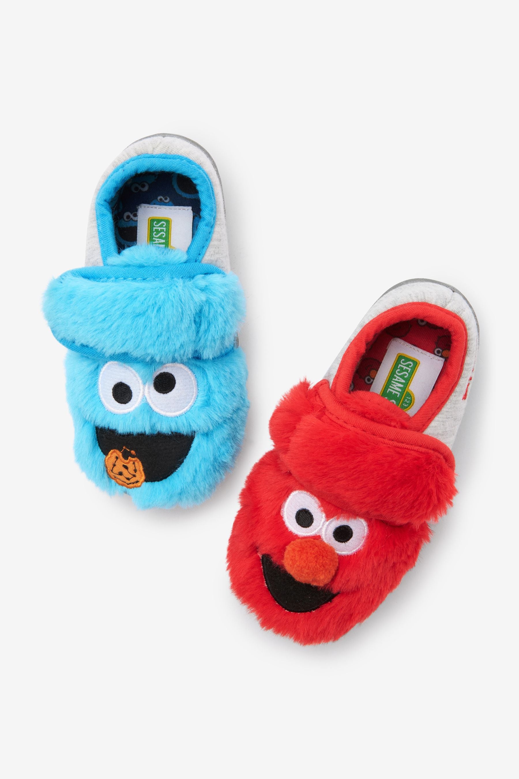 Sesame Street Red/Blue Touch Fastening Cupsole Slippers