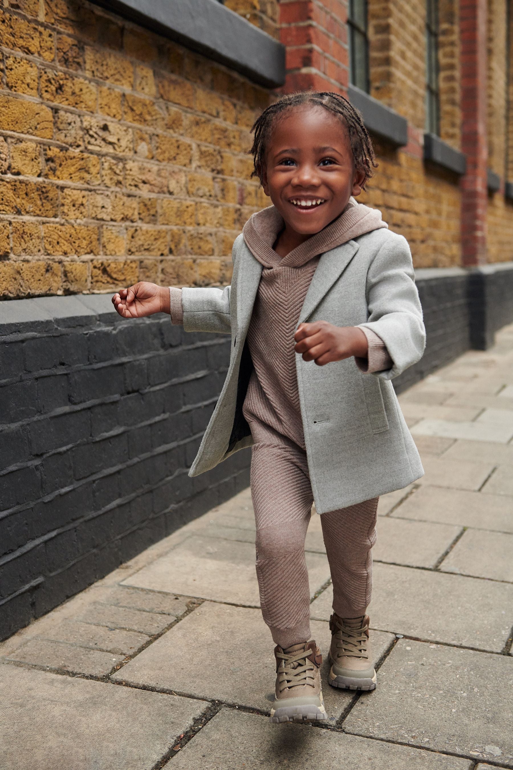 Grey Longline Smart Coat (3mths-7yrs)