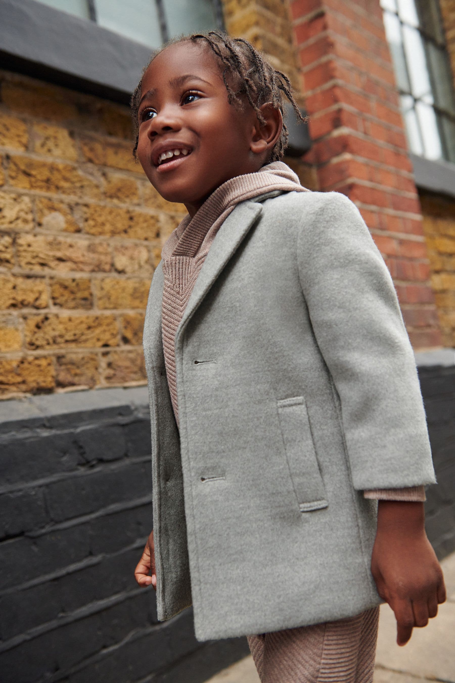 Grey Longline Smart Coat (3mths-7yrs)