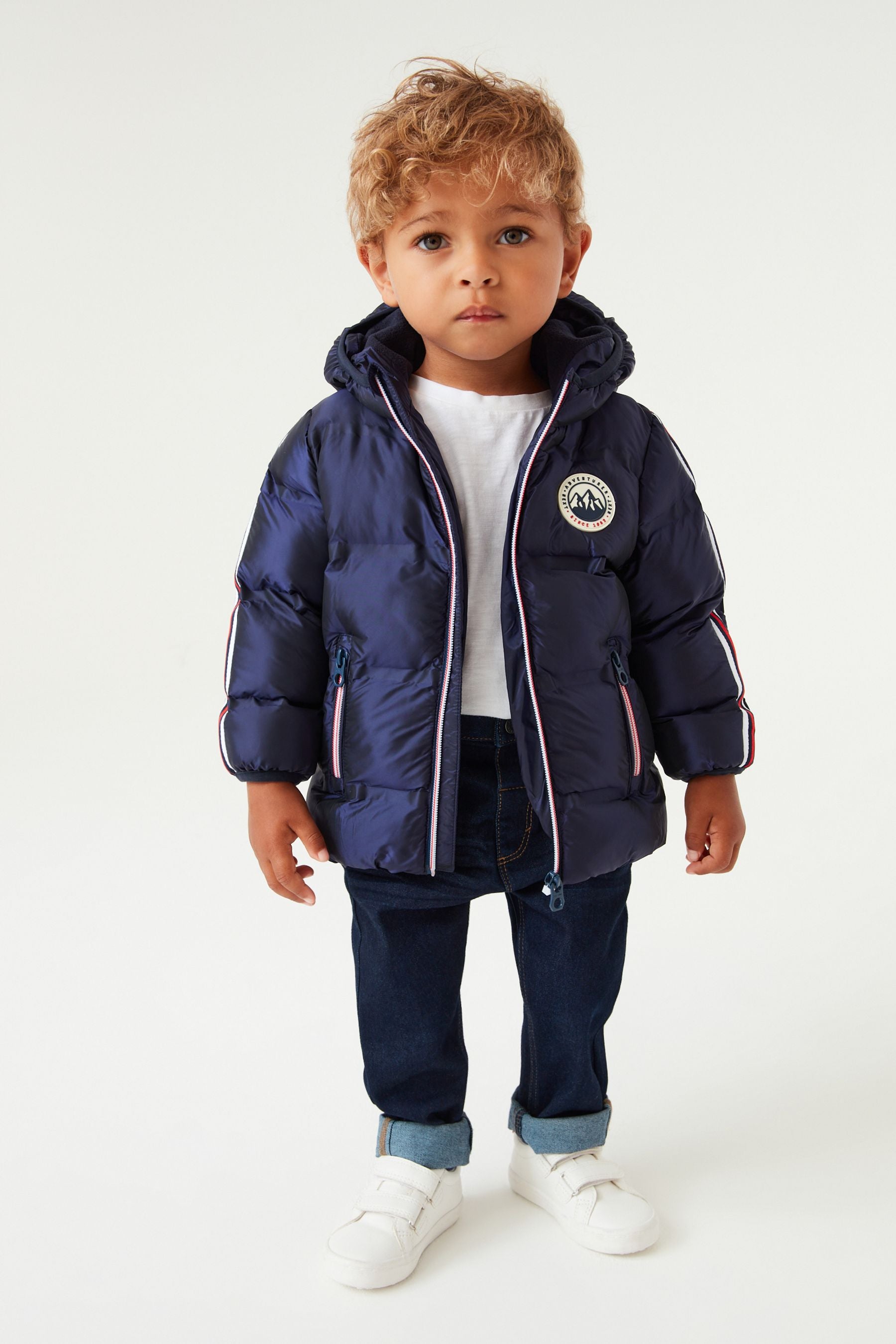 Navy Blue Shiny Padded Coat (3mths-7yrs)