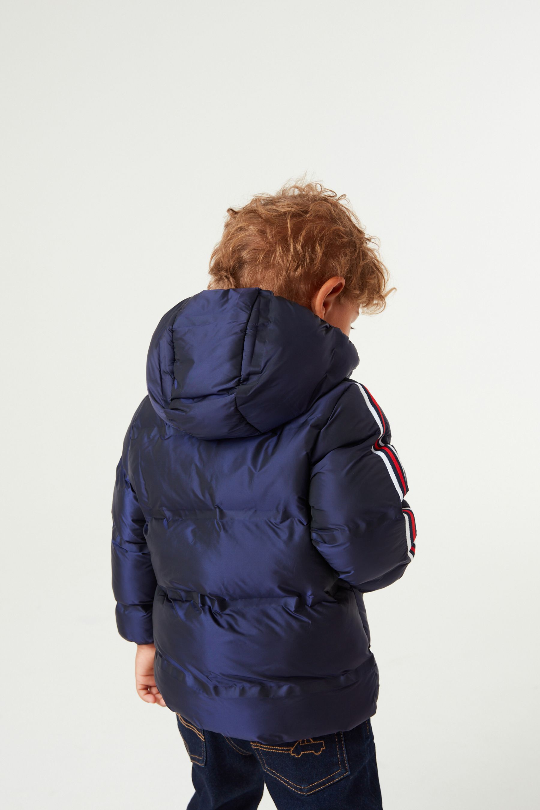 Navy Blue Shiny Padded Coat (3mths-7yrs)