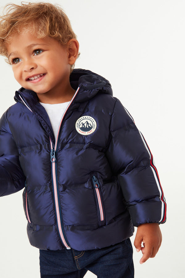 Navy Blue Shiny Padded Coat (3mths-7yrs)