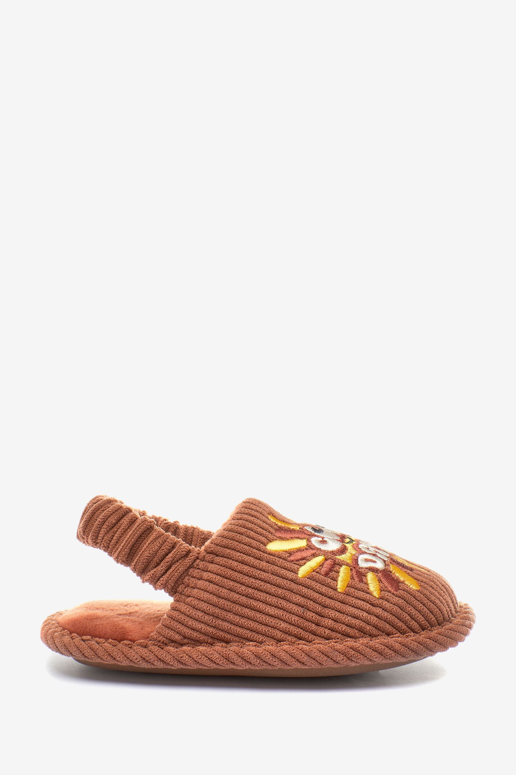 Tan Brown Cord Slippers