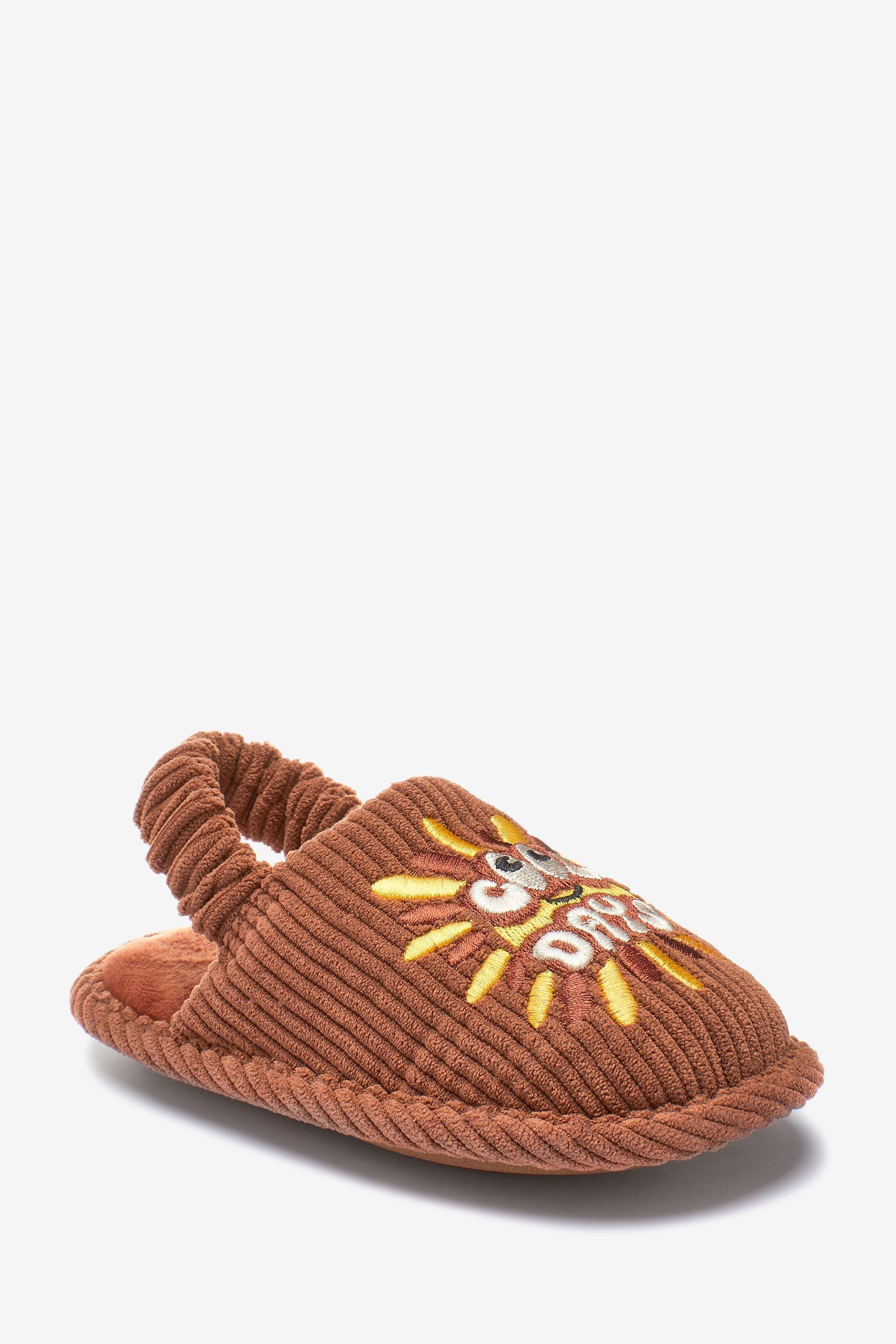 Tan Brown Cord Slippers