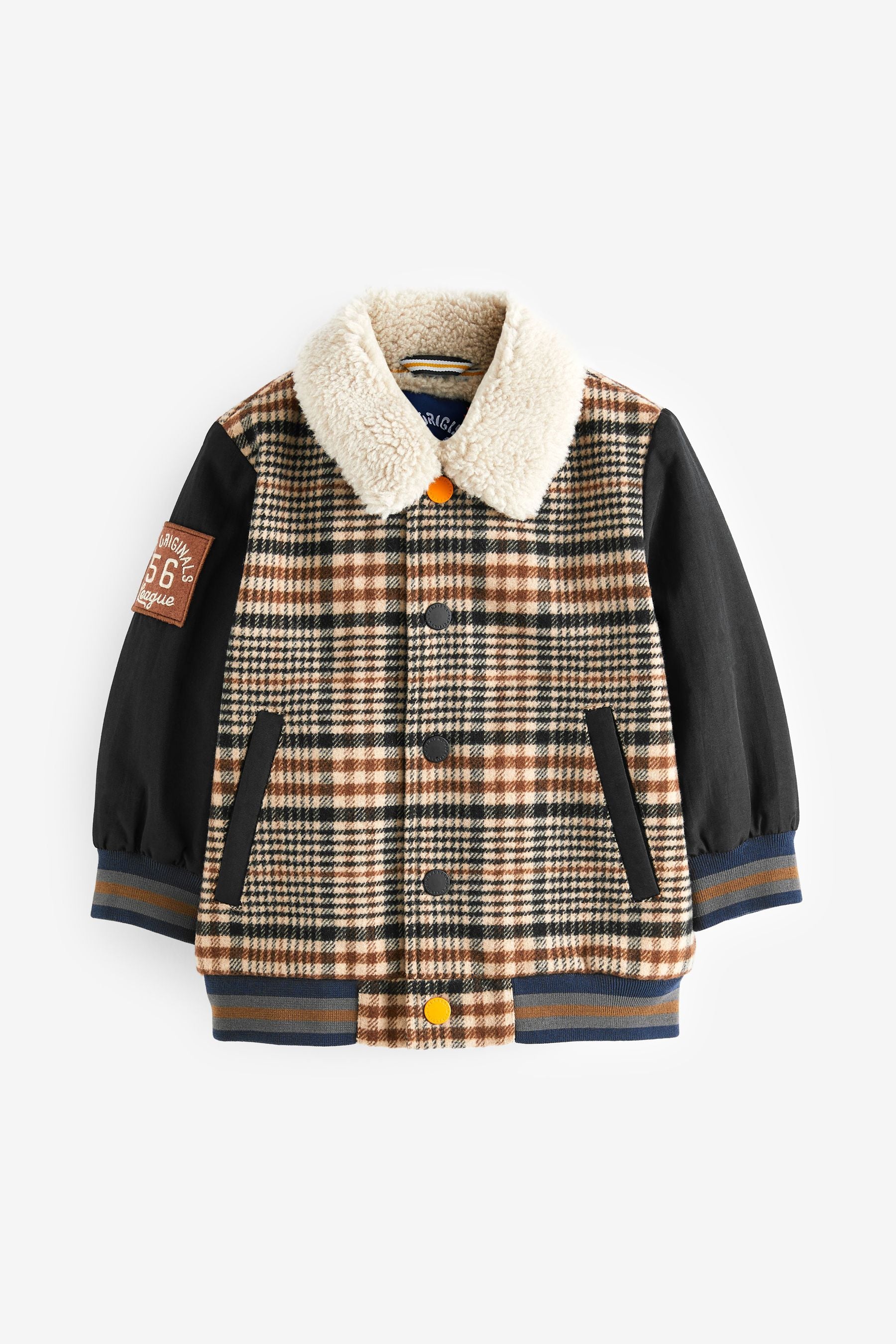 Brown Check Varsity Smart Varsity Bomber Jacket (3mths-7yrs)