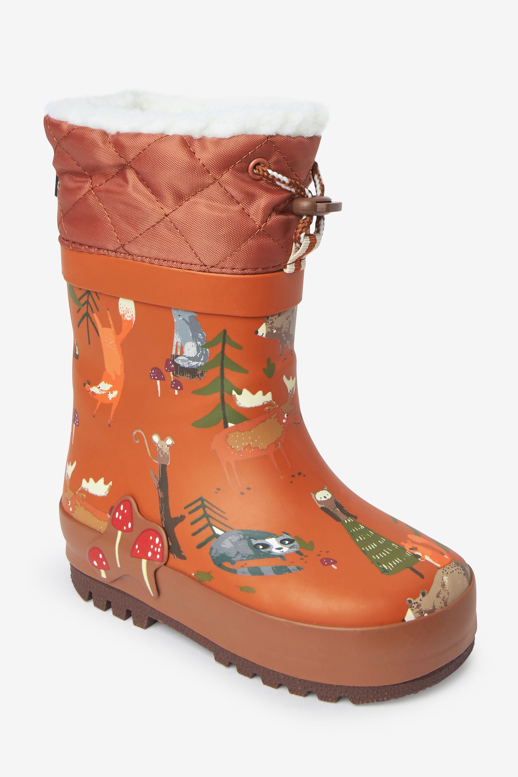 Rust Brown Thermal Thinsulate Lined Cuff Wellies