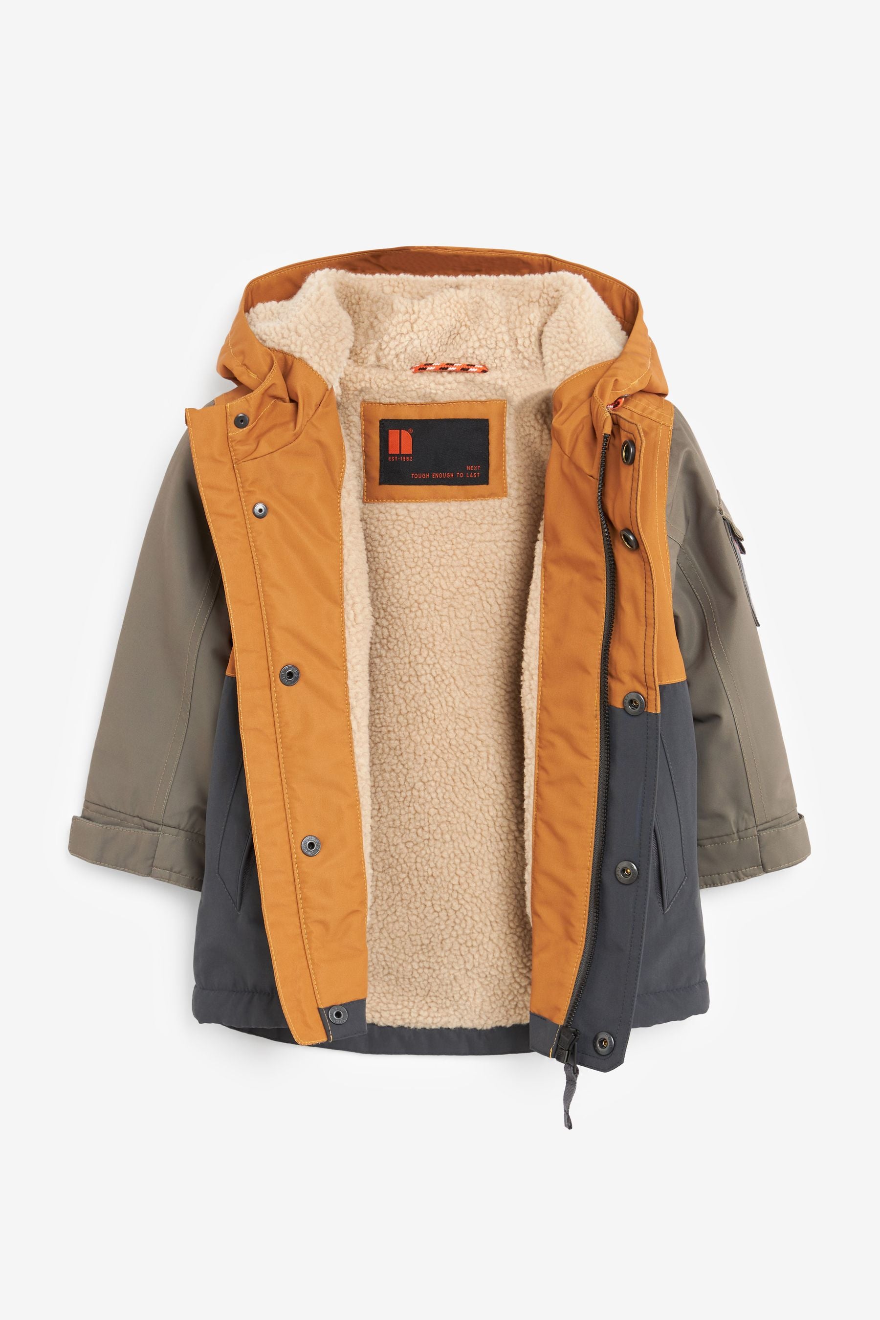 Ochre Yellow Colourblock Waterproof Coat (3mths-7yrs)