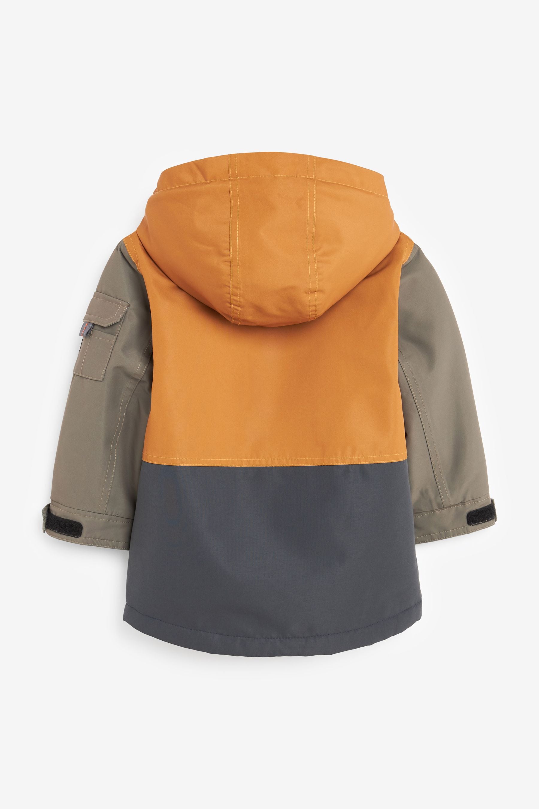 Ochre Yellow Colourblock Waterproof Coat (3mths-7yrs)