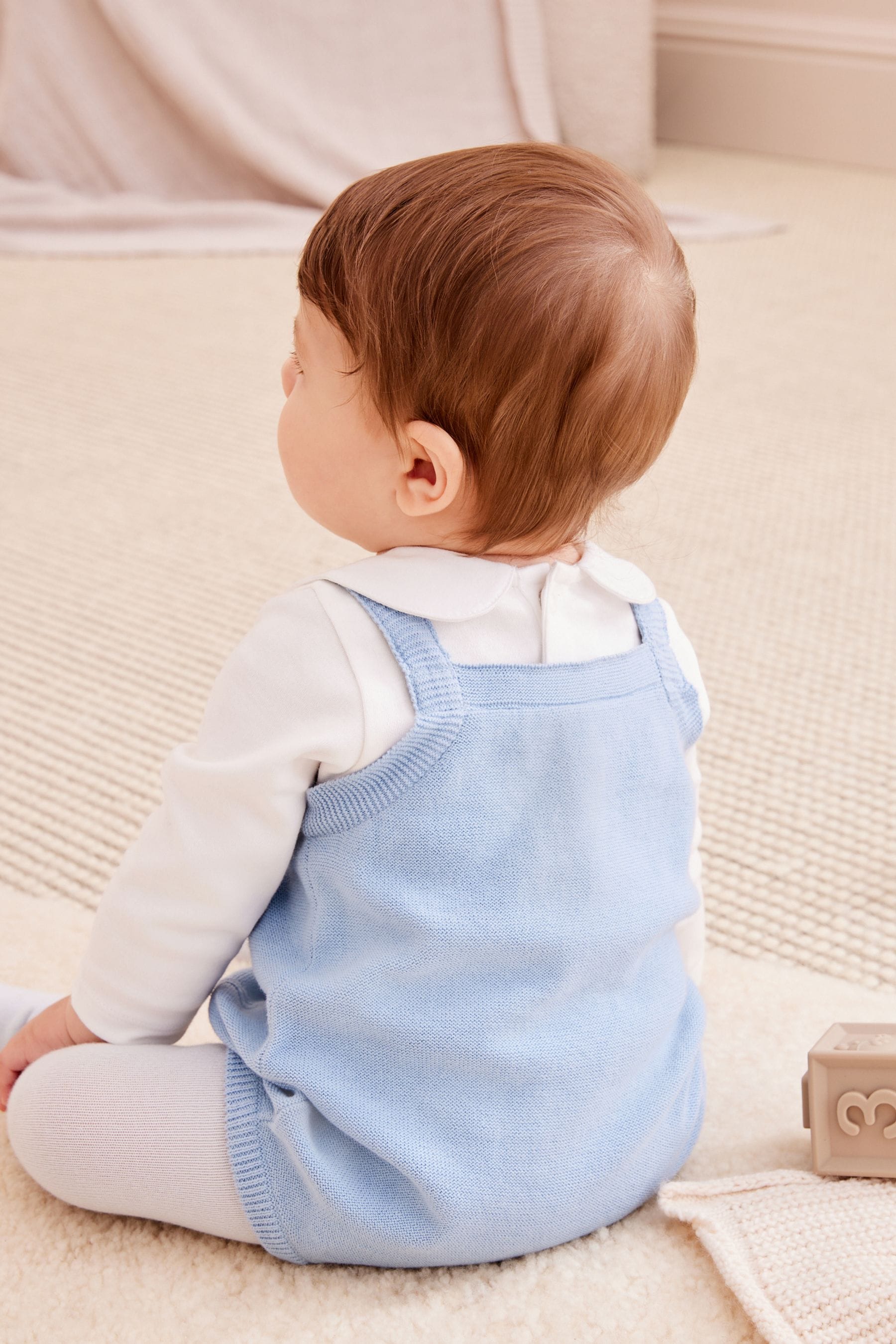 Blue Baby Knitted Rompersuit, Bodysuit And Tights Set (0mths-2yrs)