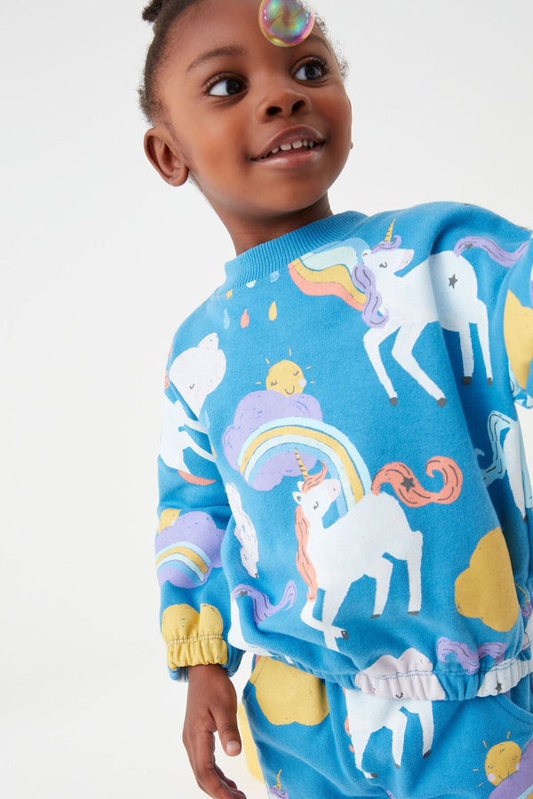 Blue Unicorn Soft Touch Jersey (3mths-7yrs)