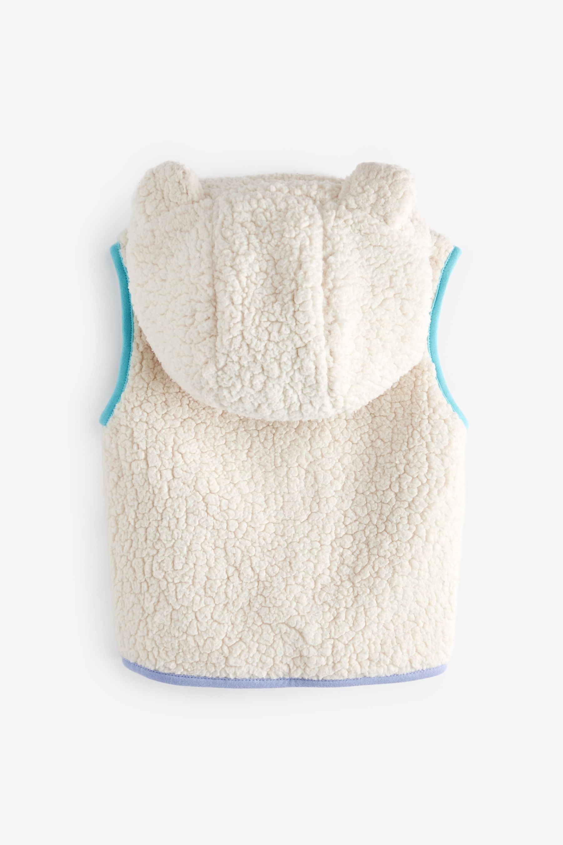 Ecru White Borg Hooded Gilet (3mths-7yrs)