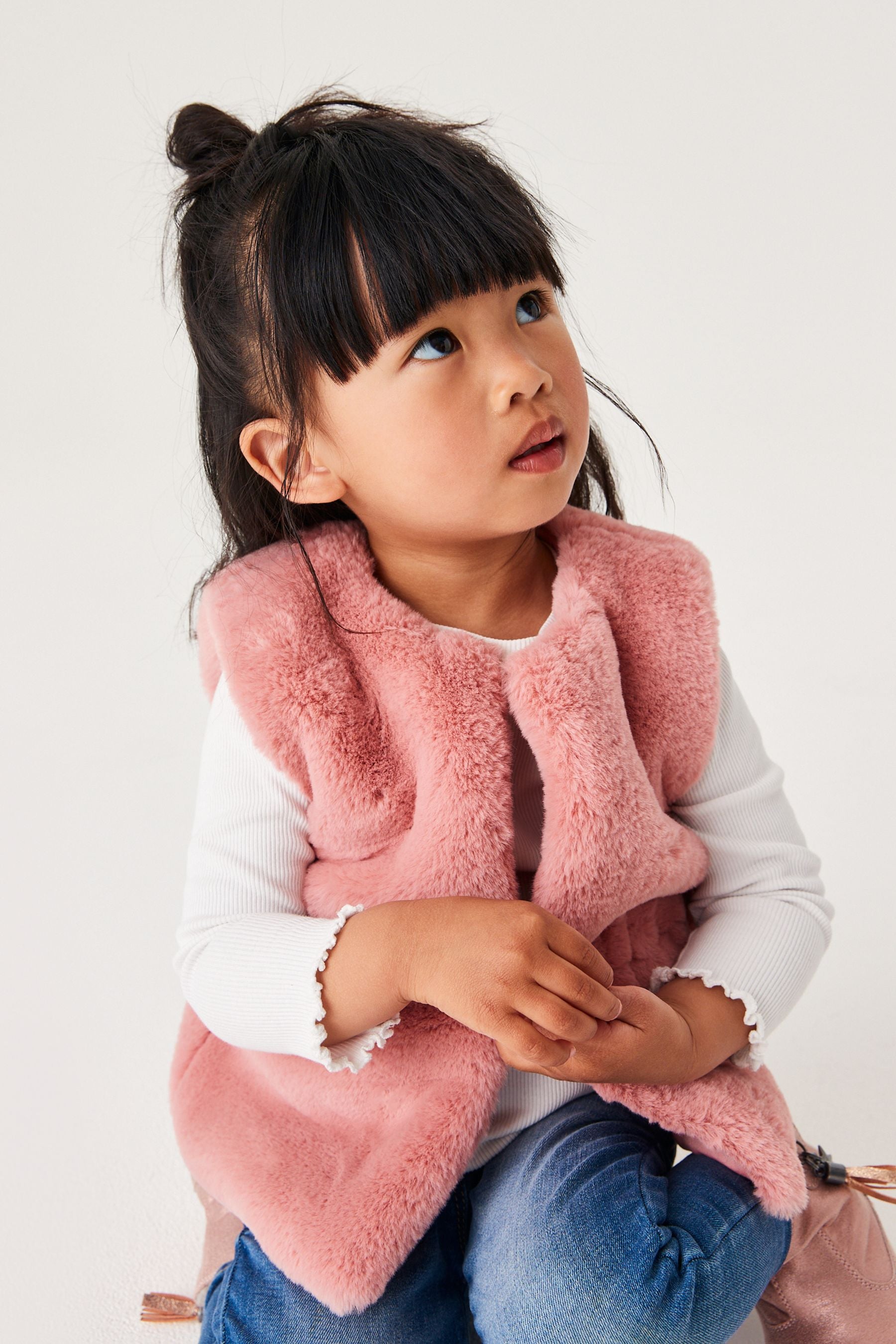 Pink Faux Fur Gilet (3mths-7yrs)