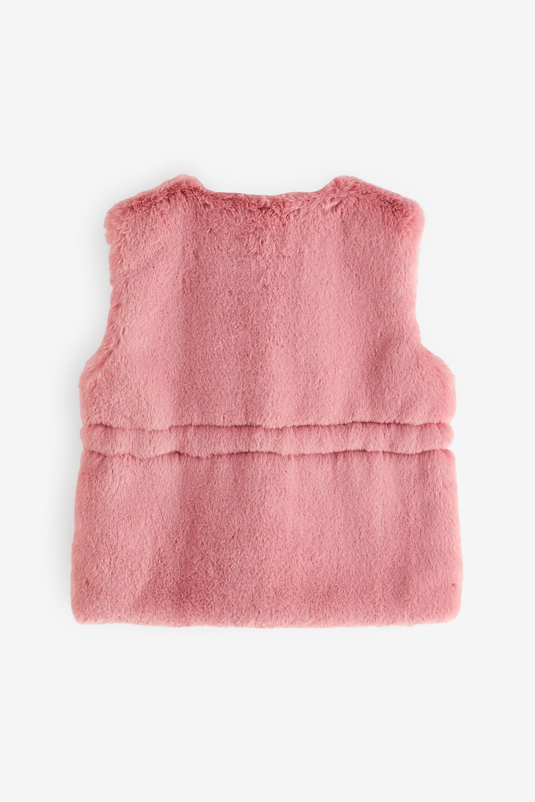 Pink Faux Fur Gilet (3mths-7yrs)