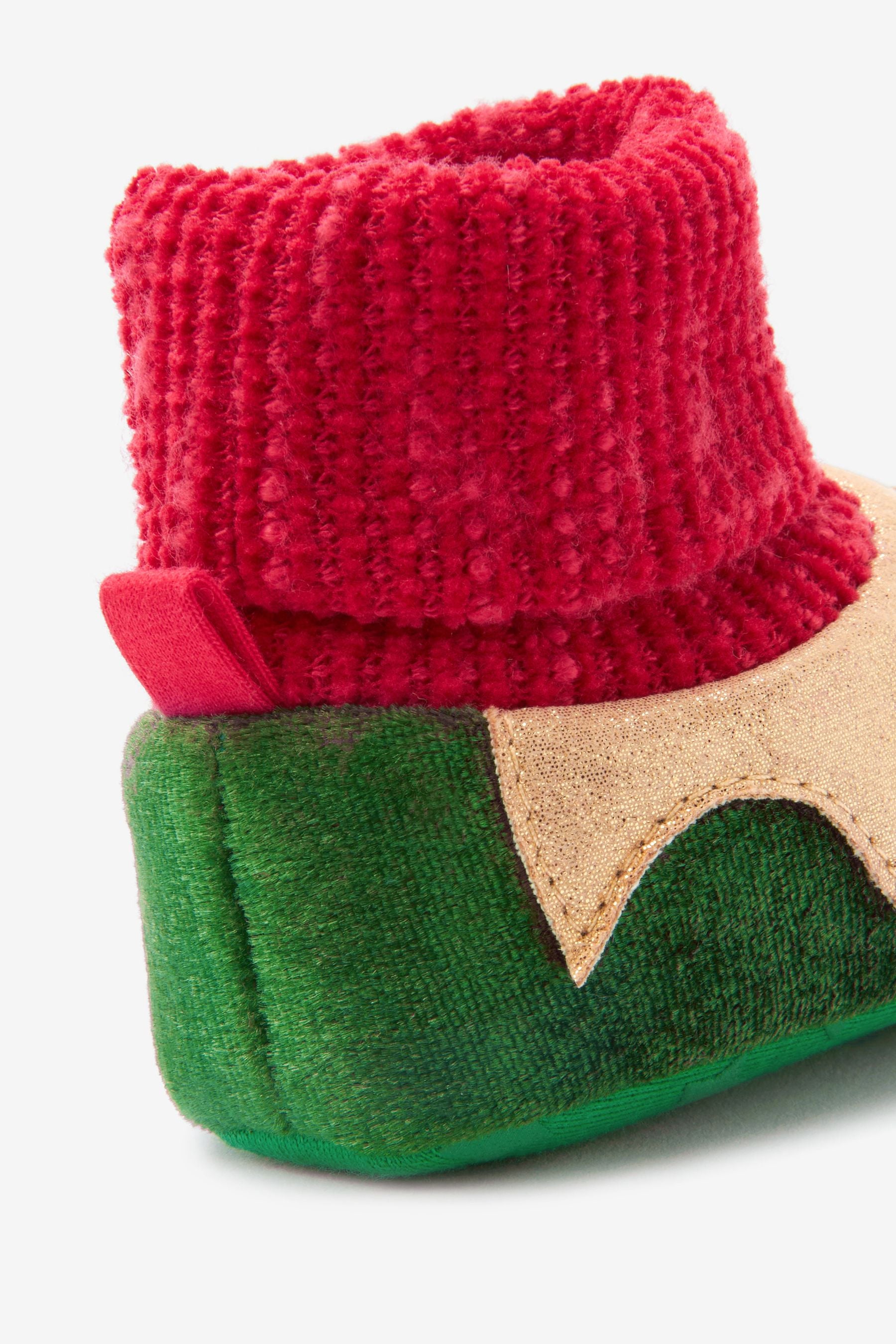 Green Christmas Elf Baby Pram Booties (0-24mths)