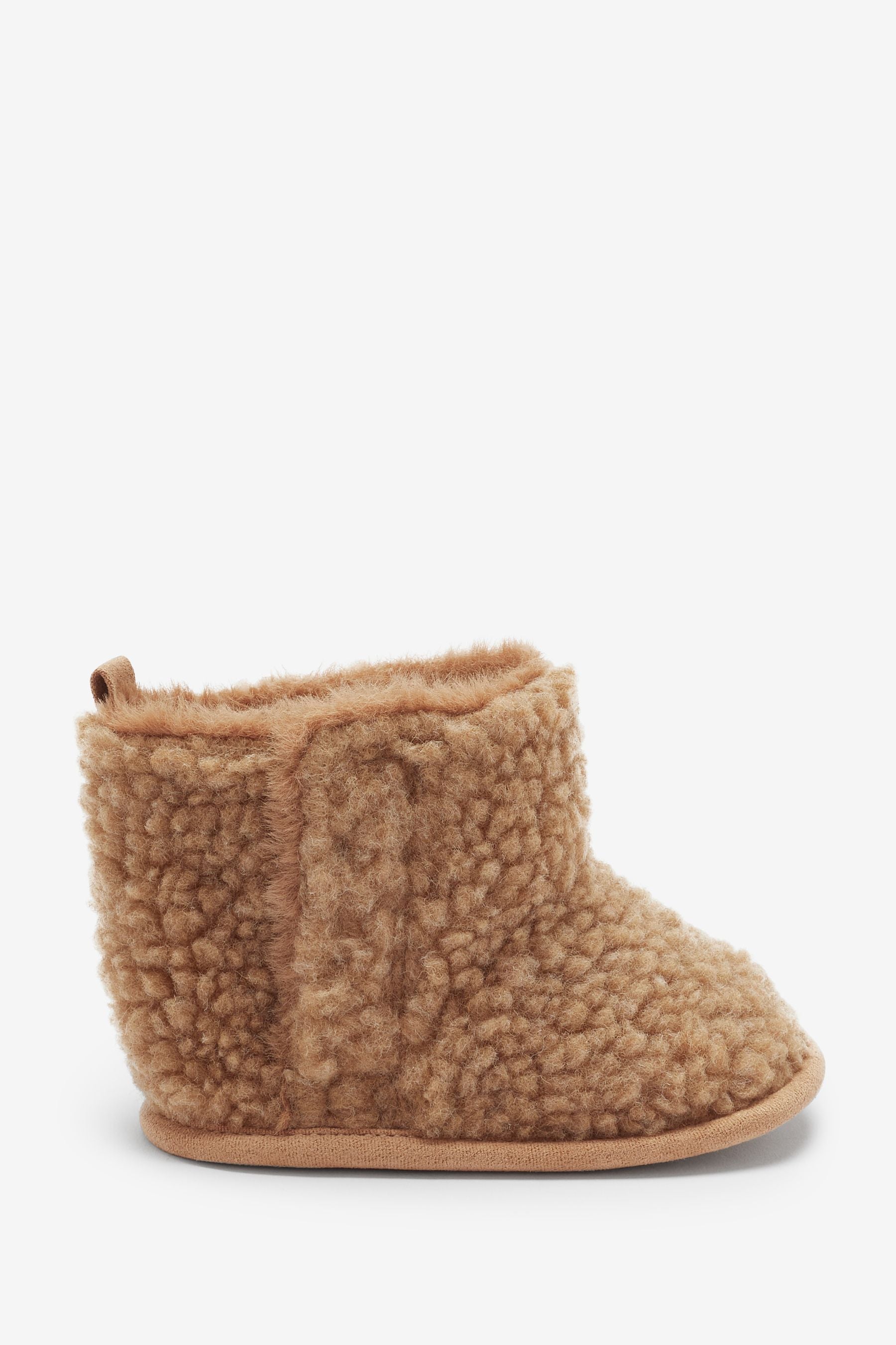 Neutral Warm Lined Baby Pram Slipper Boots (0-24mths)