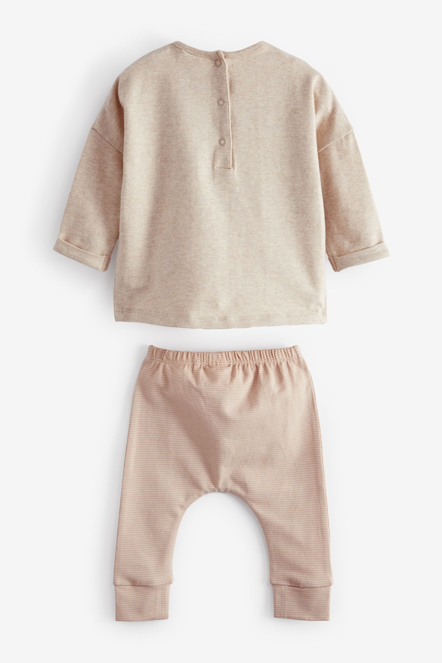 Chocolate Brown/Neutral 6 Piece Baby T-Shirts and Leggings Set