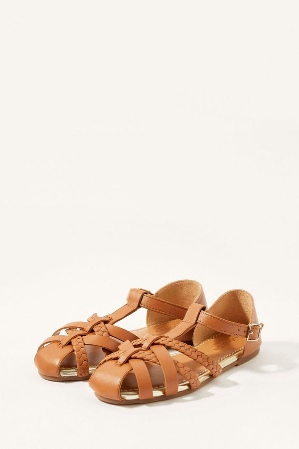 Brown Monsoon Tan Brown Plaited Cage Sandals