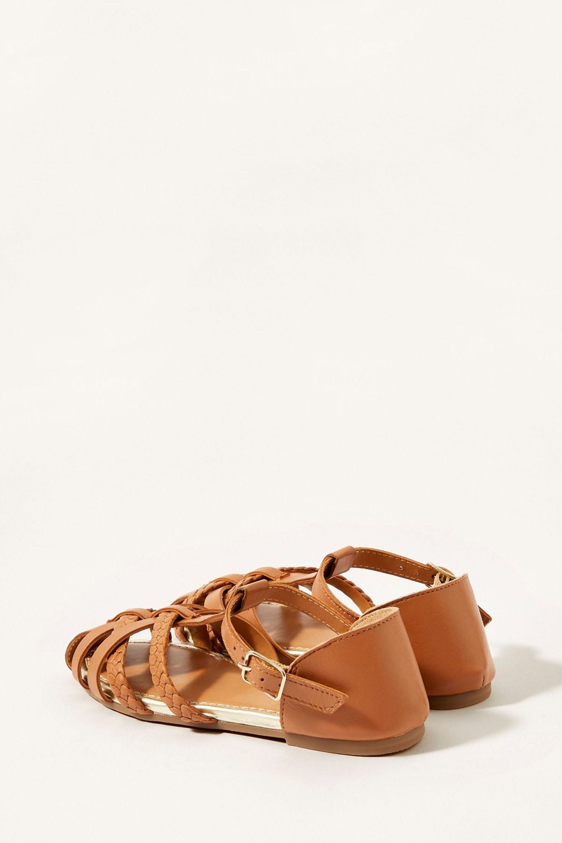 Brown Monsoon Tan Brown Plaited Cage Sandals