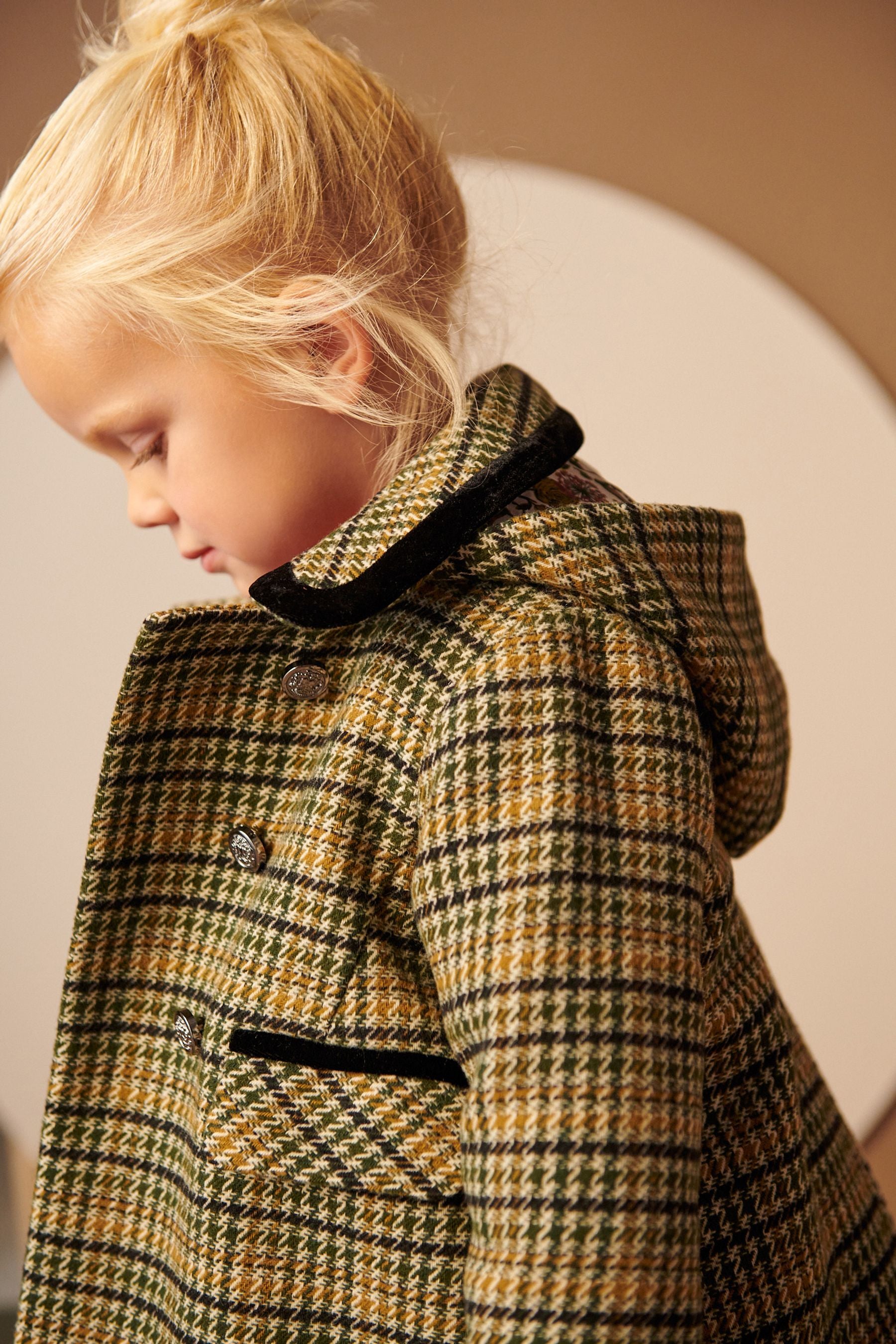 Green Heritage Check Coat With Wool Mix (3mths-7yrs)