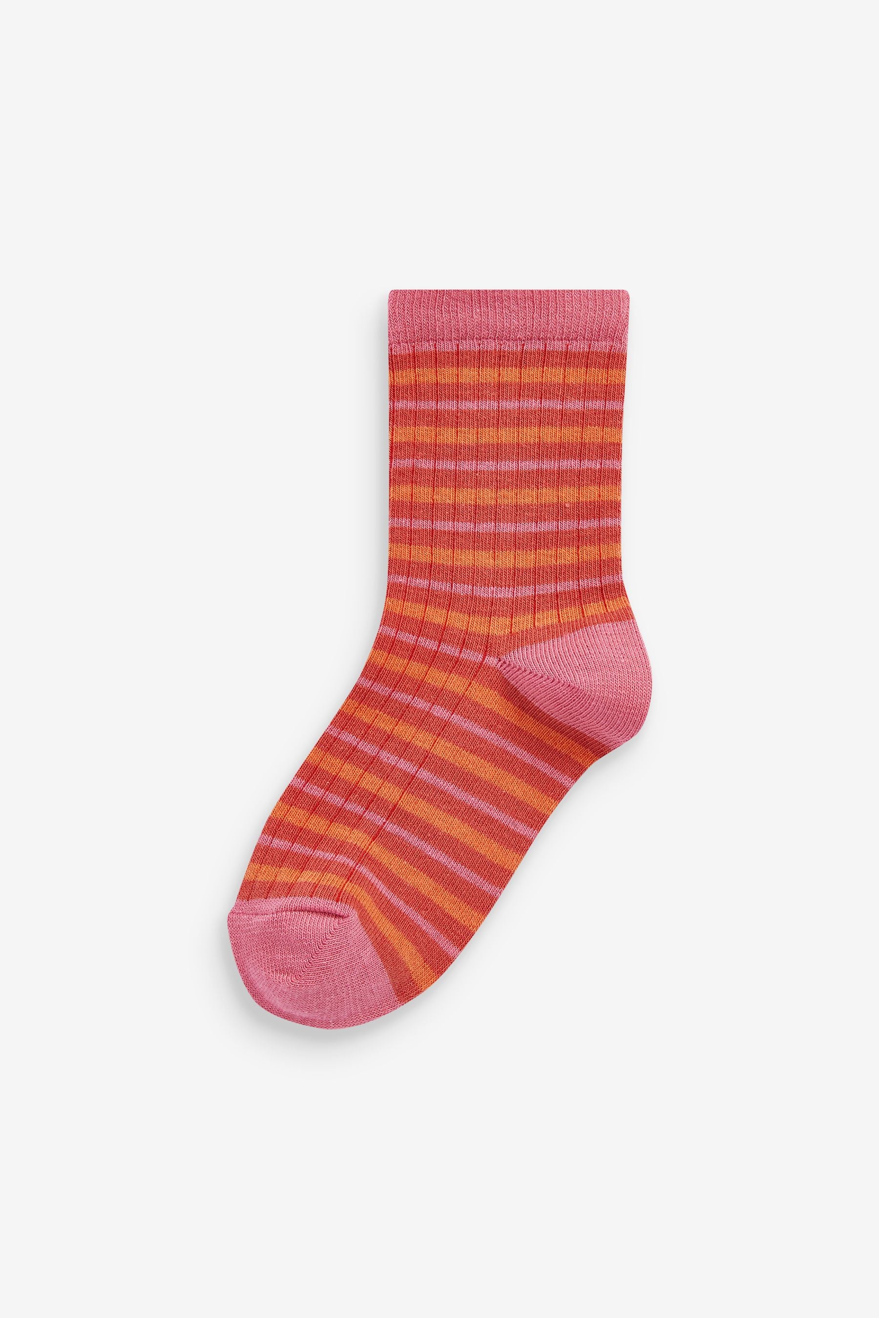 Red/Orange 3 Pack Cotton Rich Ankle Socks