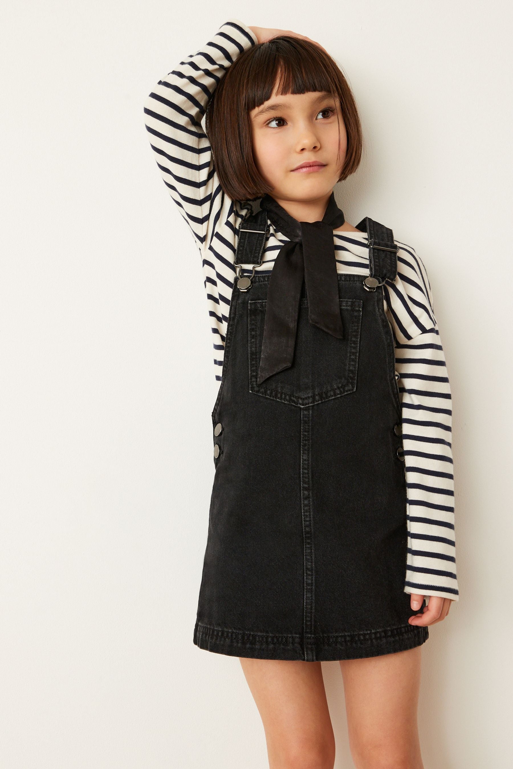 Black Denim Pinafore (3-16yrs)