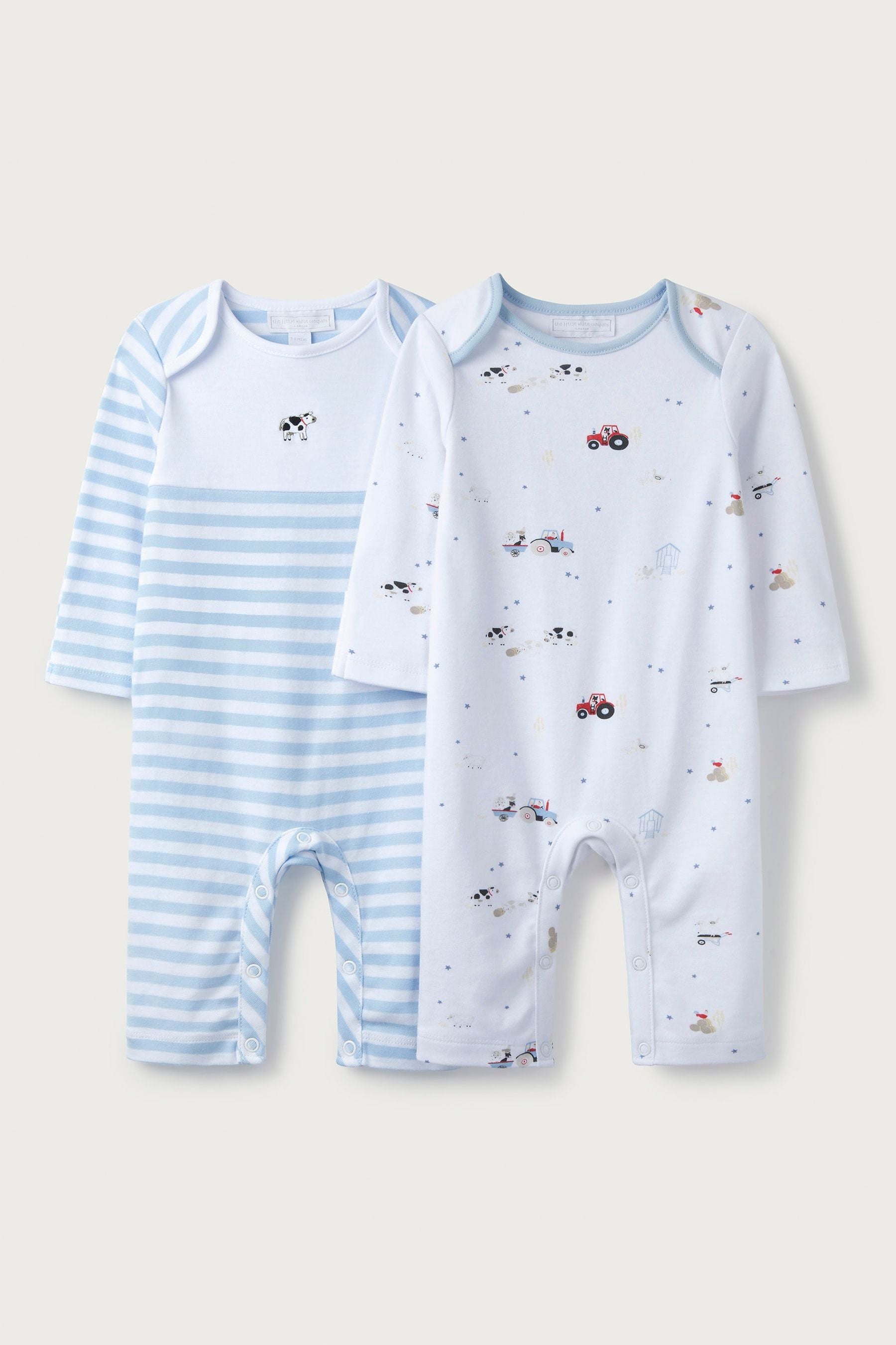 The White Company 2 Pack Boys Sleepsuits