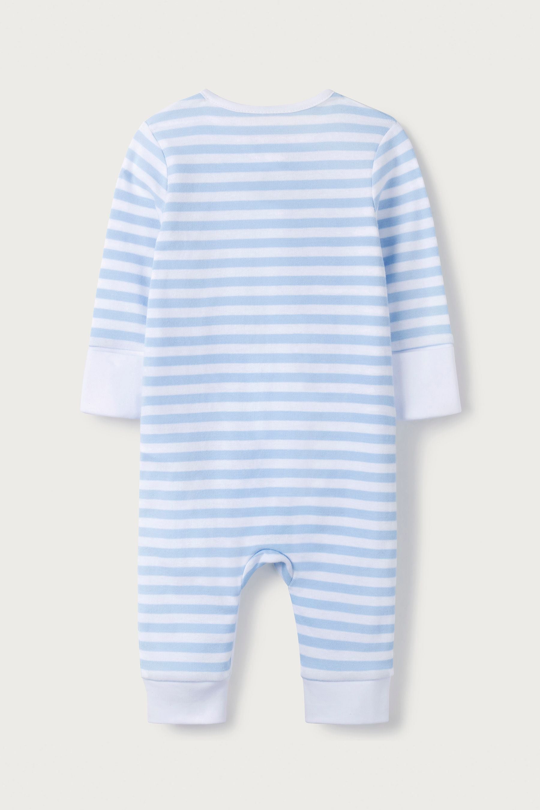 Blue The White Company Blue Stripe Zip Sleepsuit